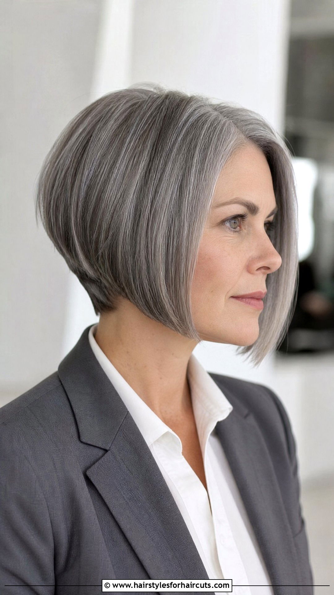 Gray A Line Bob Haircut - 25 gray haircuts women - 25 gray haircuts women