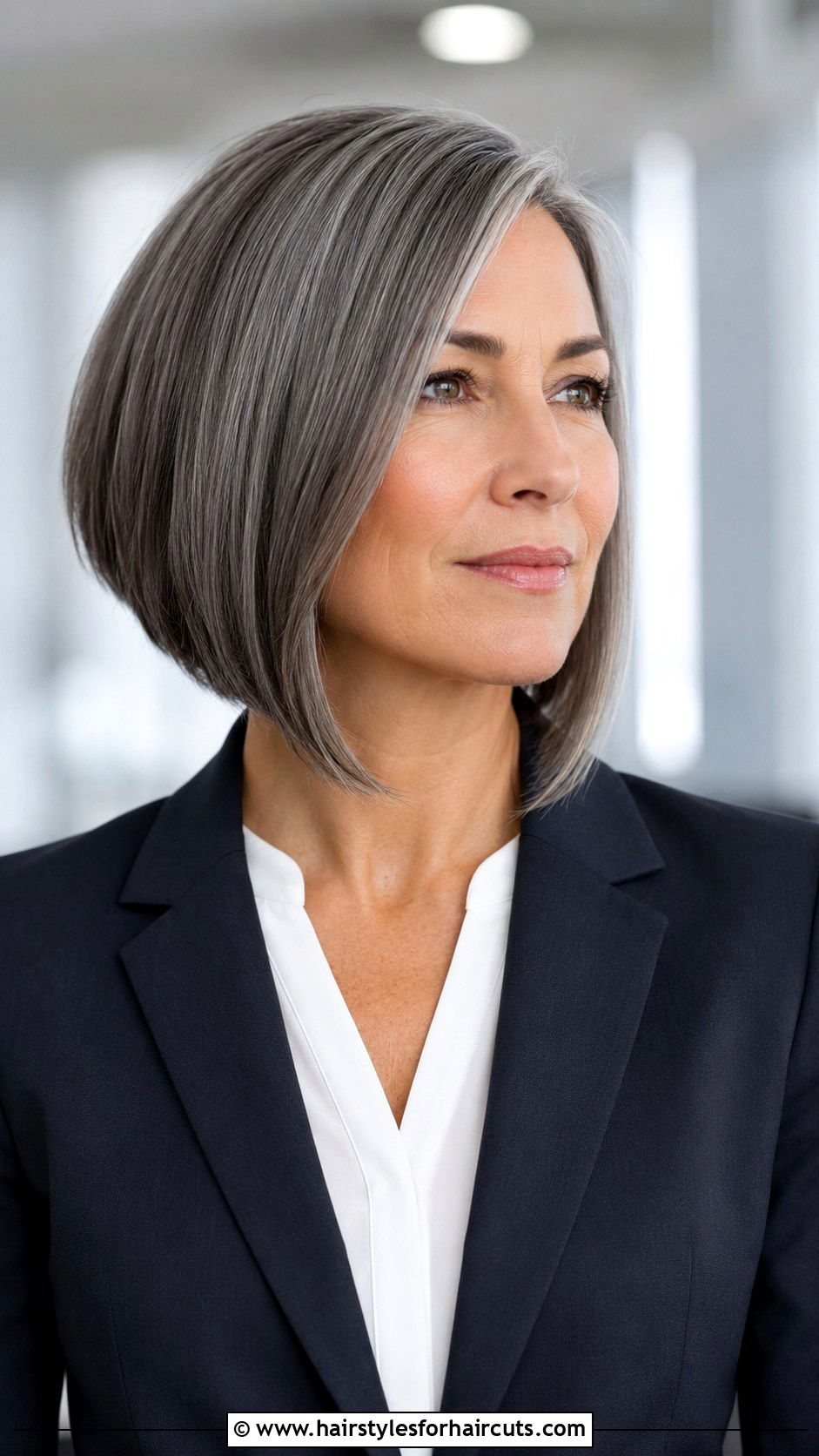 Gray A Line Bob - 25 best gray hairstyles - 25 best gray hairstyles