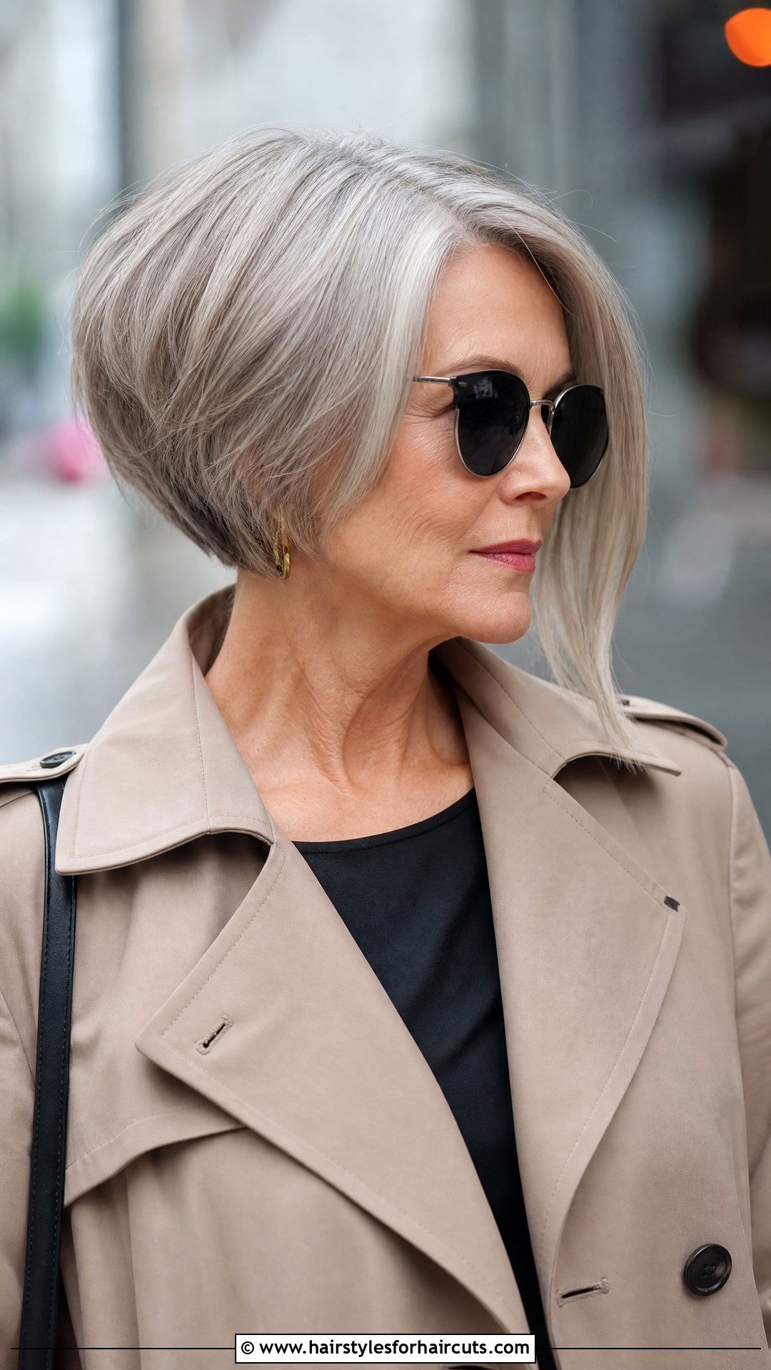 Gray Asymmetrical Bob - 25 women gray hairstyles - 25 women gray hairstyles
