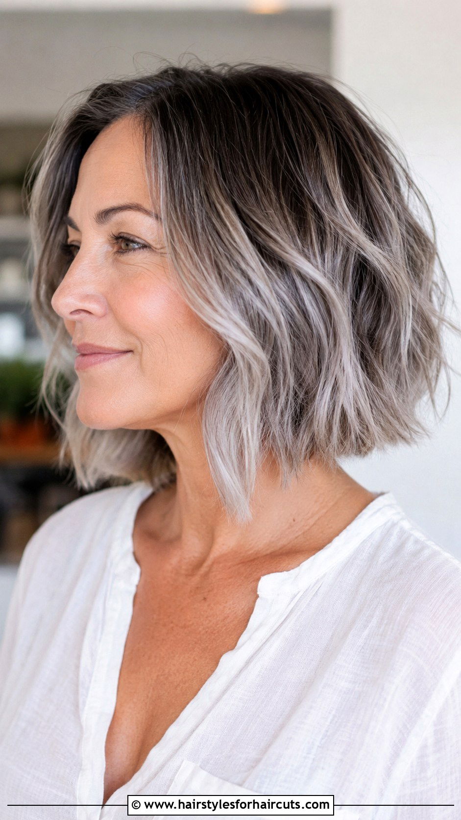 Gray Balayage Bob - 25 gray hairstyles for women over 50 - 25 gray hairstyles for women over 50