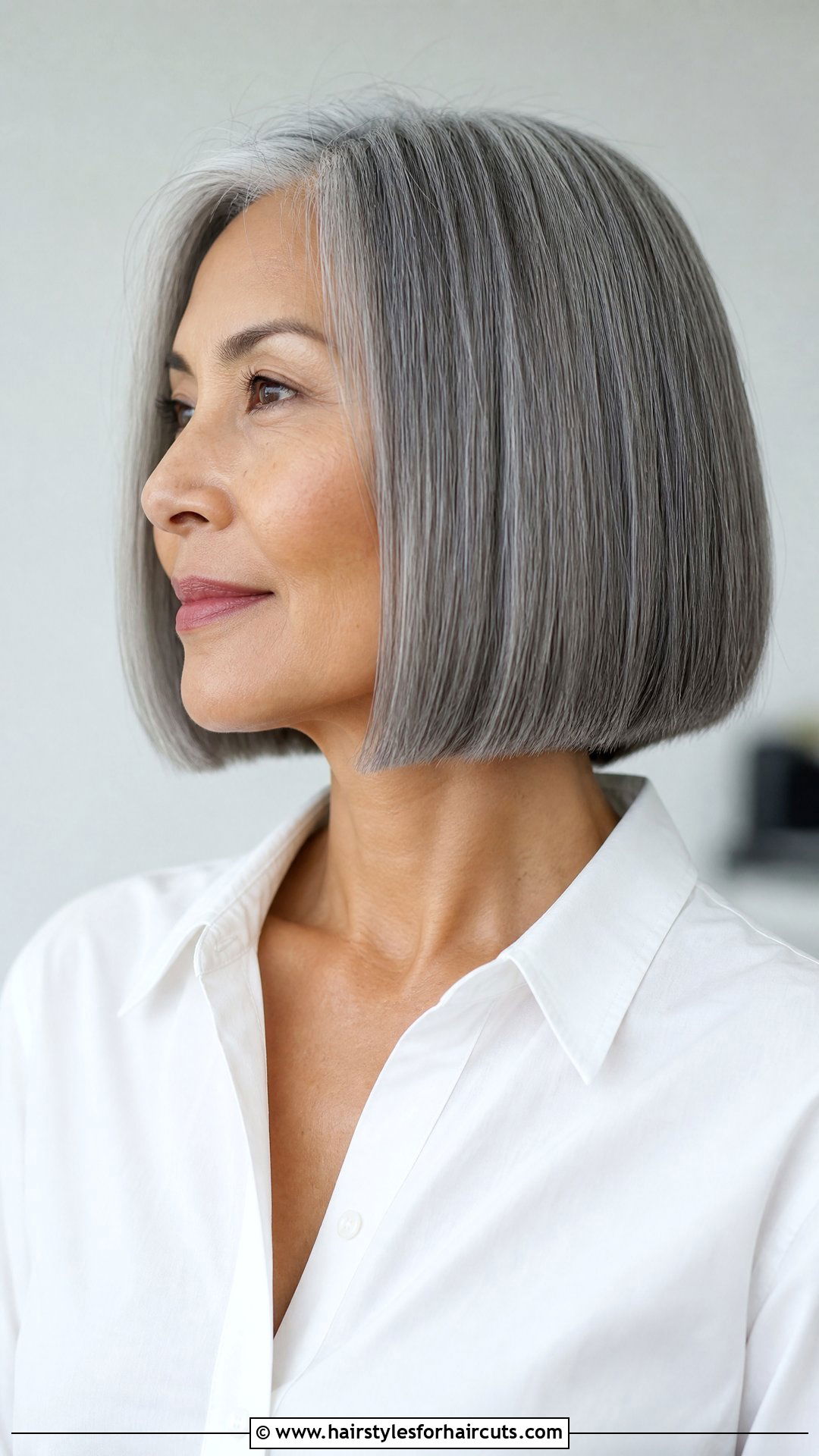 Gray Blunt Bob - 25 women gray hairstyles - 25 women gray hairstyles