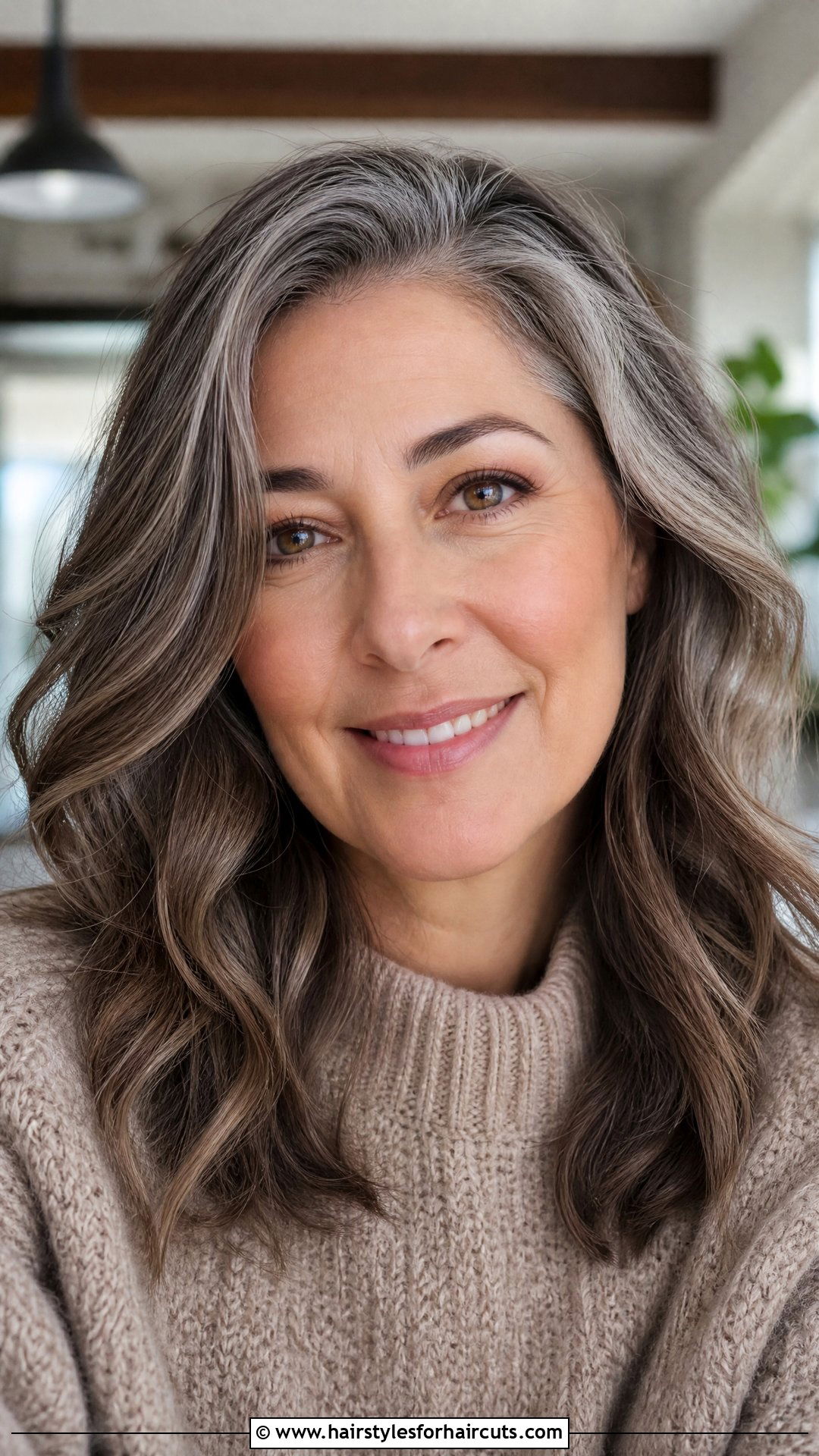 Gray Brunette Blend - 25 gray hairstyles medium length - 25 gray hairstyles medium length