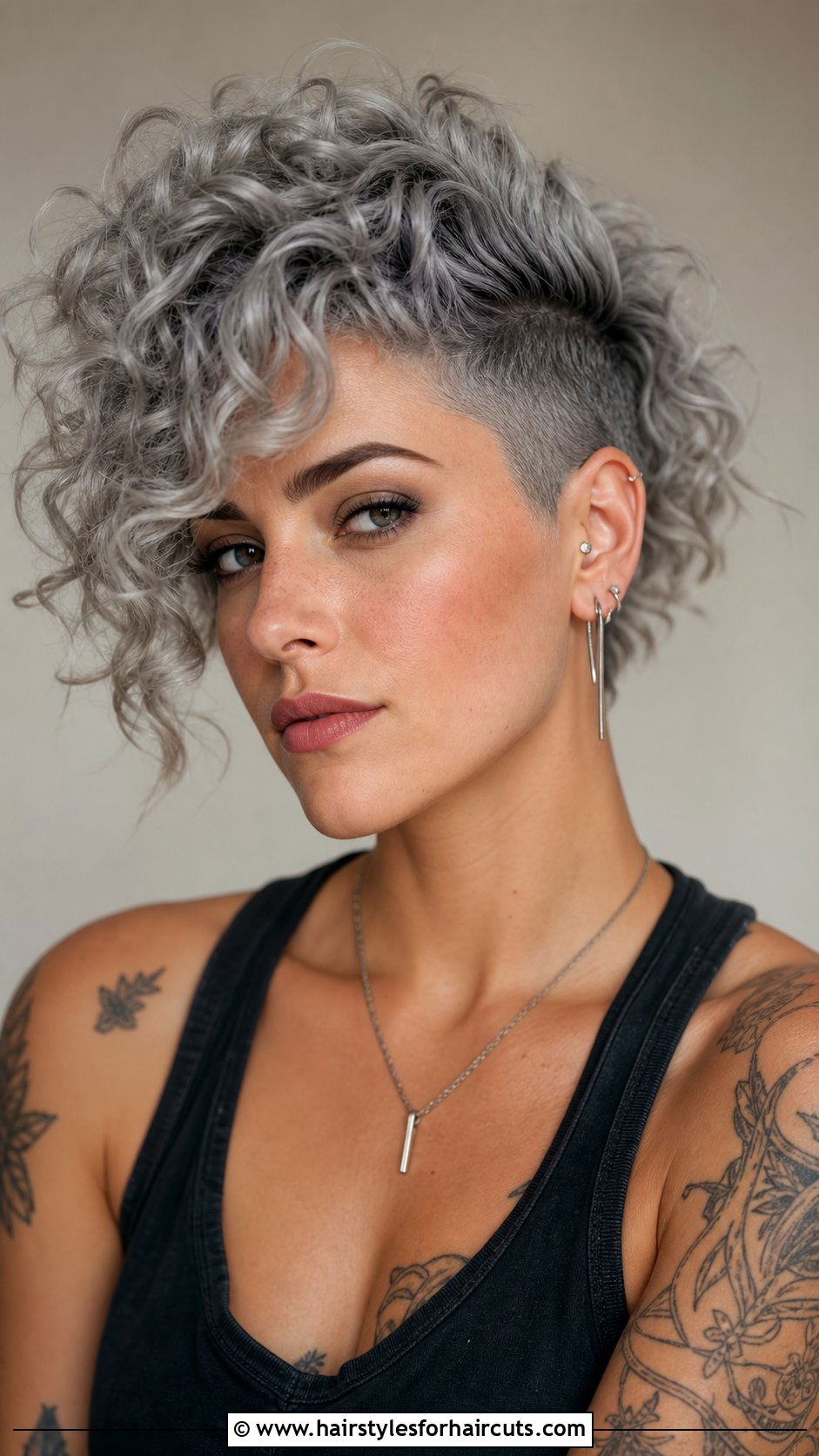 Gray Curly Undercut - 25 curly gray hairstyles - 25 curly gray hairstyles