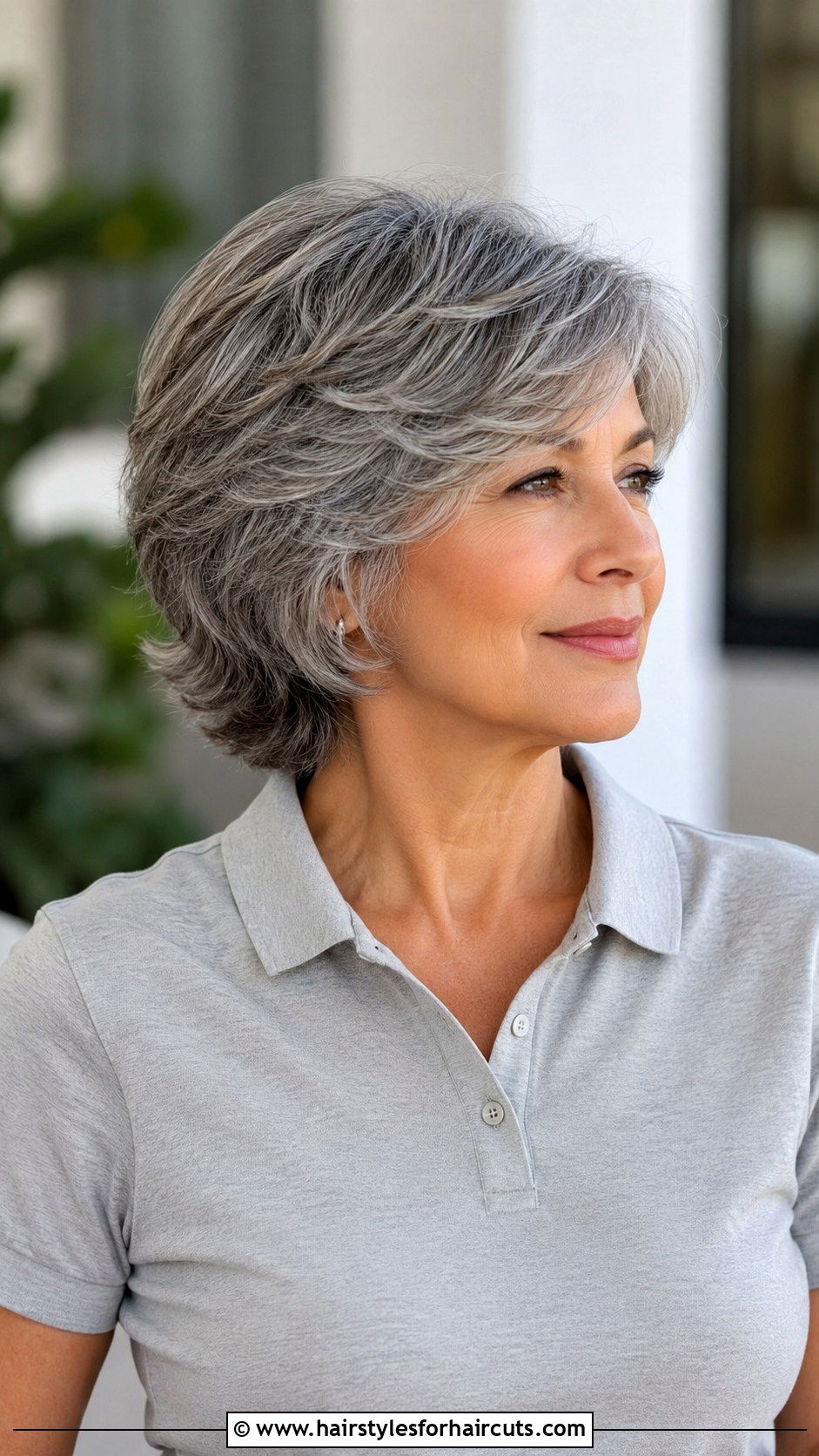 Gray Feathered Haircut - 25 gray hairstyles - 25 gray hairstyles