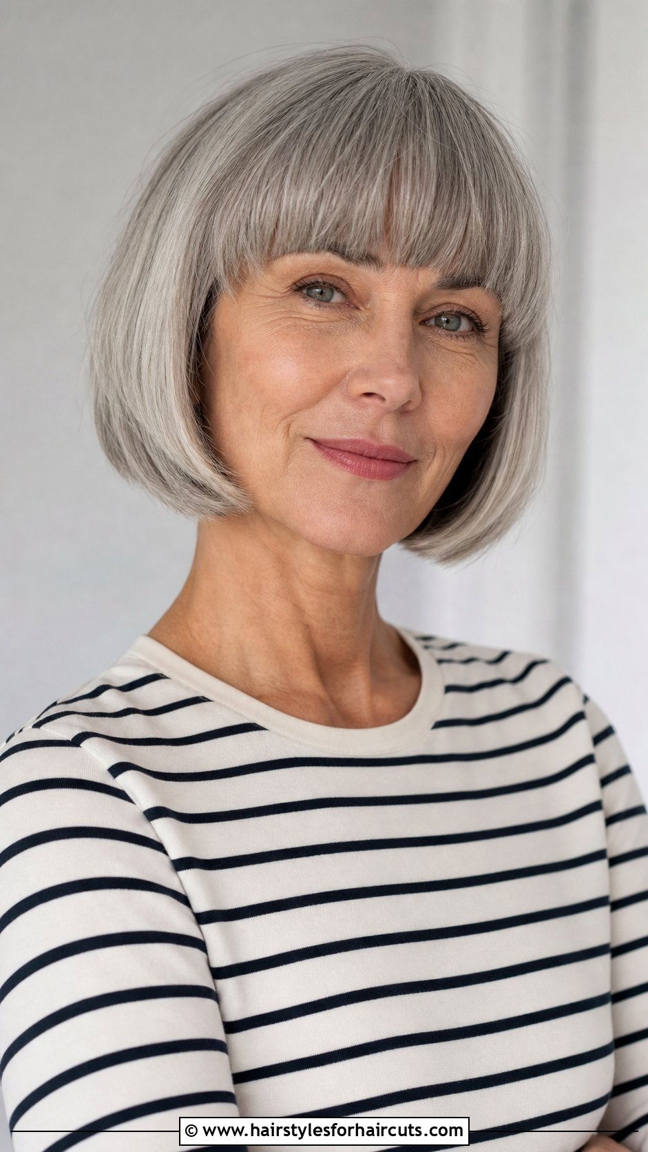 Gray French Bob - 25 gray hairstyles for women over 60 - 25 gray hairstyles for women over 60