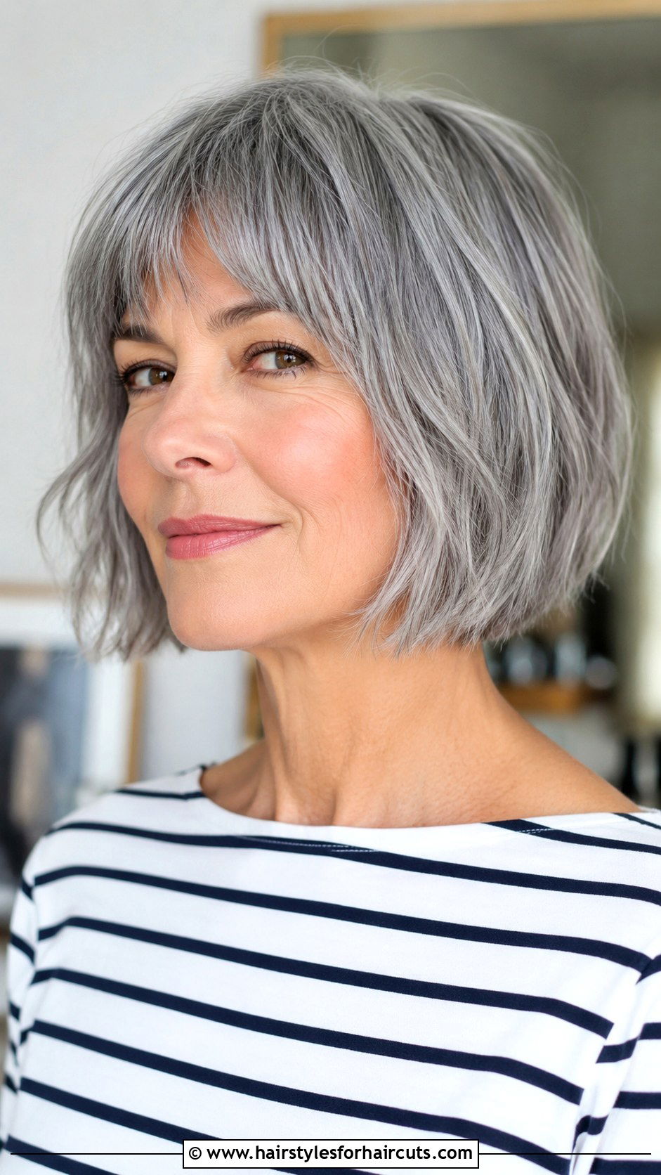 Gray French Bob - 25 gray hairstyles for women over 50 - 25 gray hairstyles for women over 50