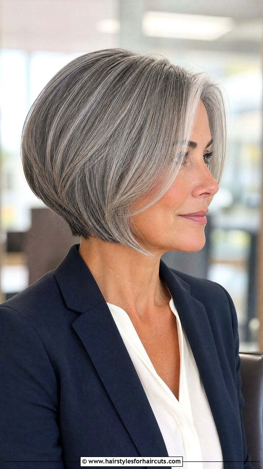 Gray Inverted Bob - 25 women gray hairstyles - 25 women gray hairstyles