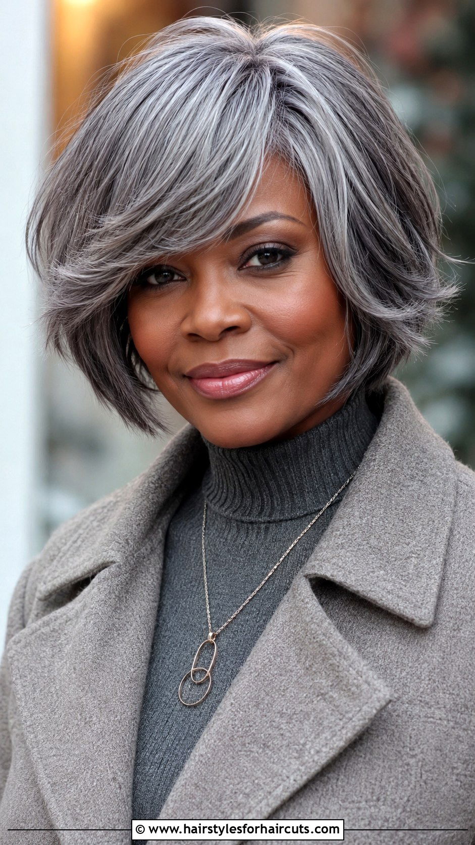 Gray Layered Bob - 25 gray hairstyles for black woman - 25 gray hairstyles for black woman