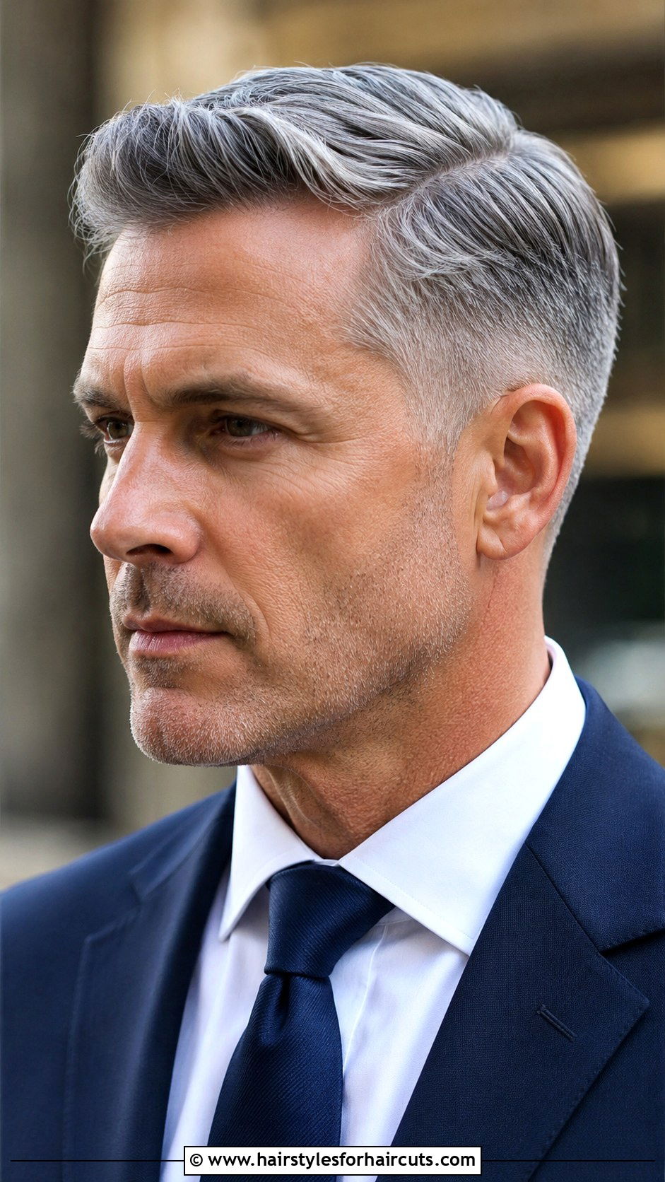 Gray Low Fade Executive Contour - 25 gray hair fade haircuts - 25 gray hair fade haircuts