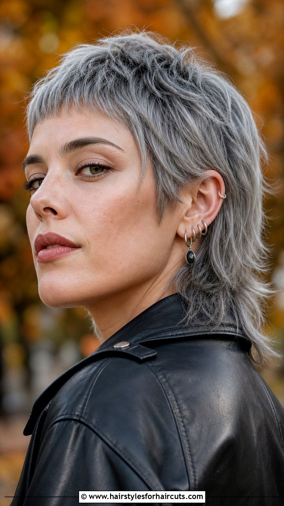 Gray Mullet With Short Bangs - 25 gray hairstyles with bangs - 25 gray hairstyles with bangs
