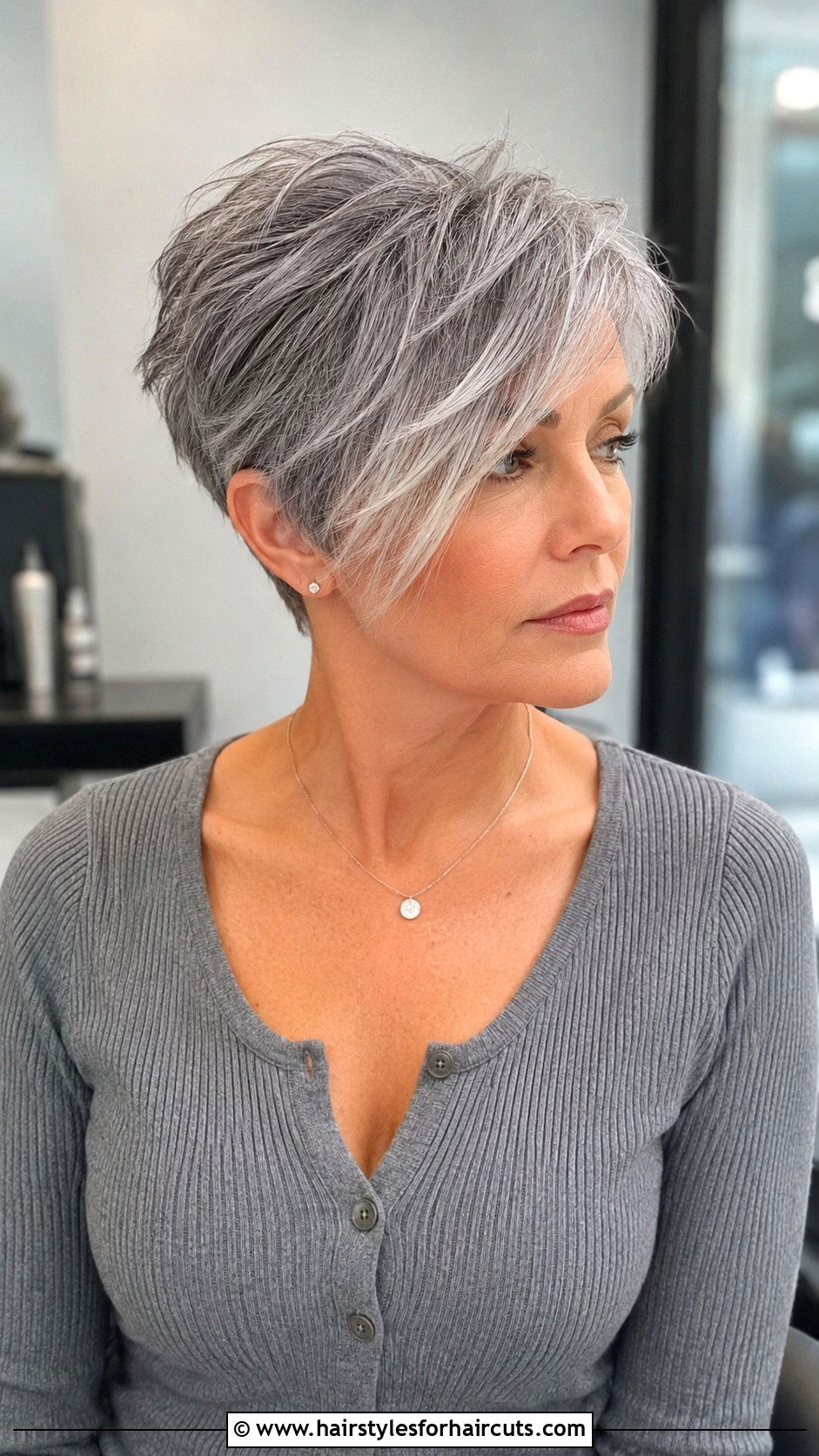 Gray Pixie With Long Bangs - 25 gray hairstyles short - 25 gray hairstyles short