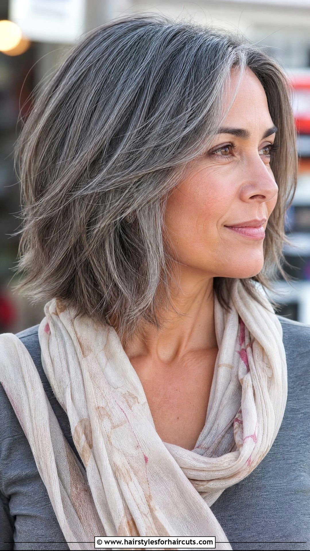 Gray Razor Cut Lob - 25 gray haircuts women - 25 gray haircuts women
