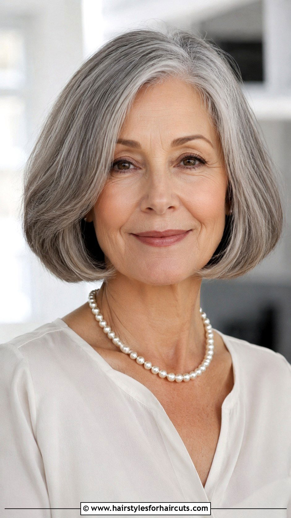 Gray Rounded Bob - 25 short natural gray hairstyles - 25 short natural gray hairstyles
