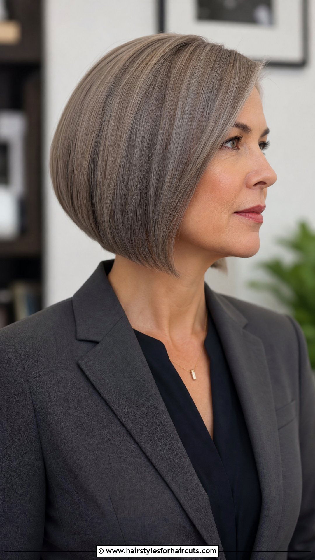 Grey A Line Bob - 25 women grey hairstyles - 25 women grey hairstyles