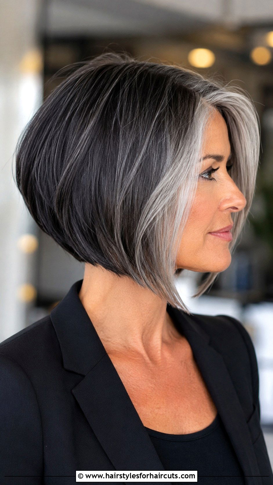 Grey And Black Inverted Bob - 25 grey and black hairstyles - 25 grey and black hairstyles