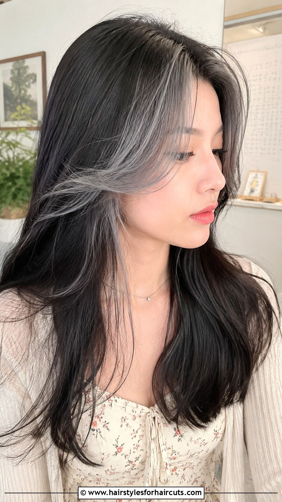 Grey And Black Long Curtain Bangs - 25 grey and black hairstyles - 25 grey and black hairstyles