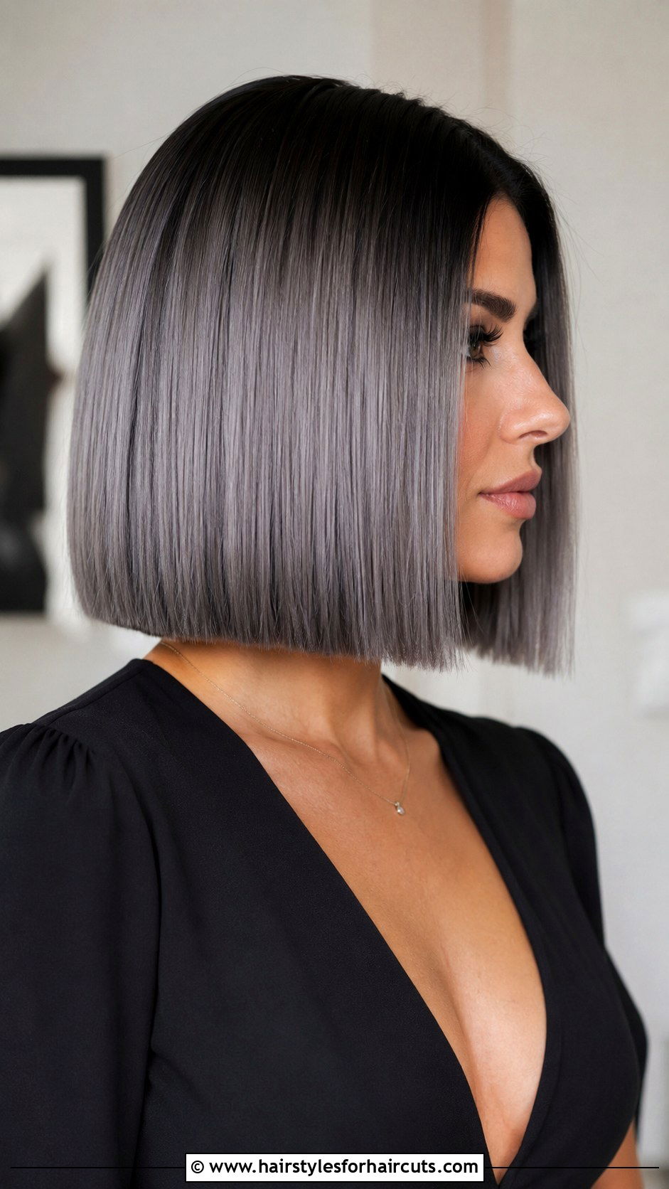 Grey And Black Straight Blunt Cut - 25 grey and black hairstyles - 25 grey and black hairstyles