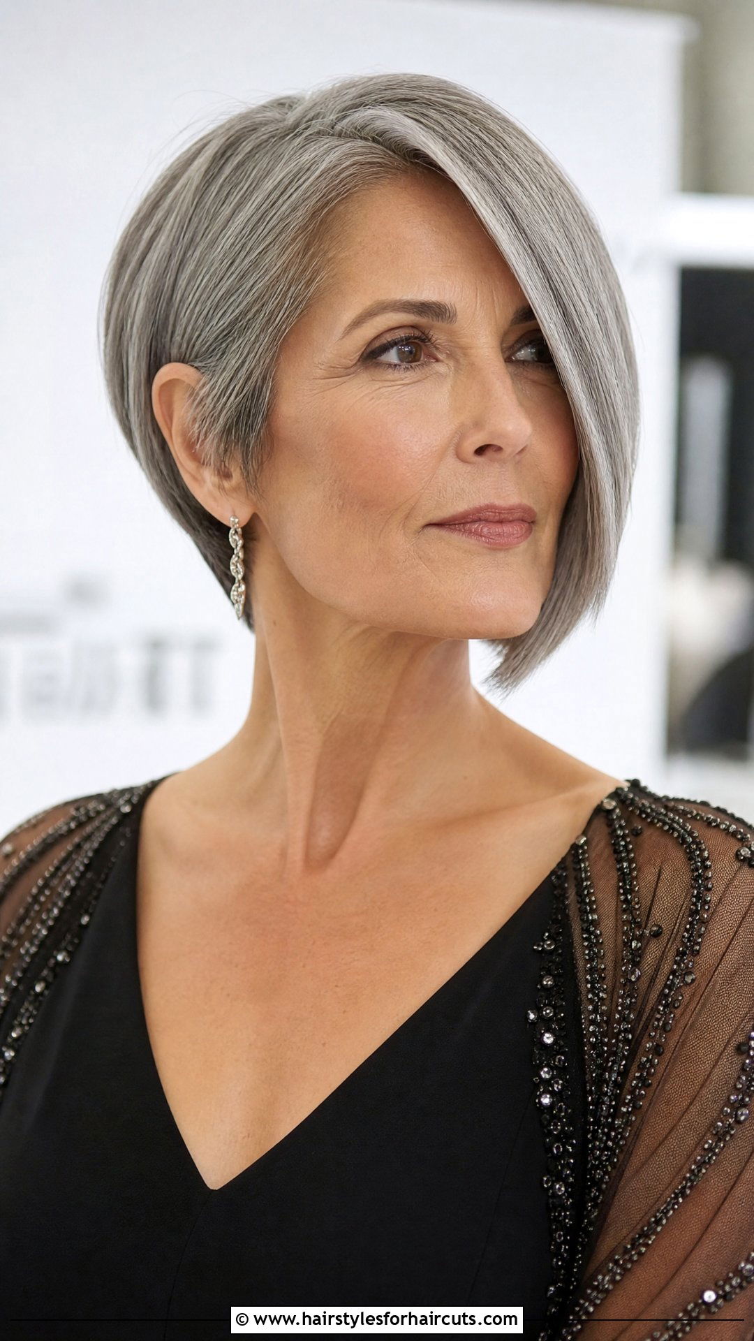 Grey Asymmetrical Bob - 25 old woman short grey hairstyles - 25 old woman short grey hairstyles