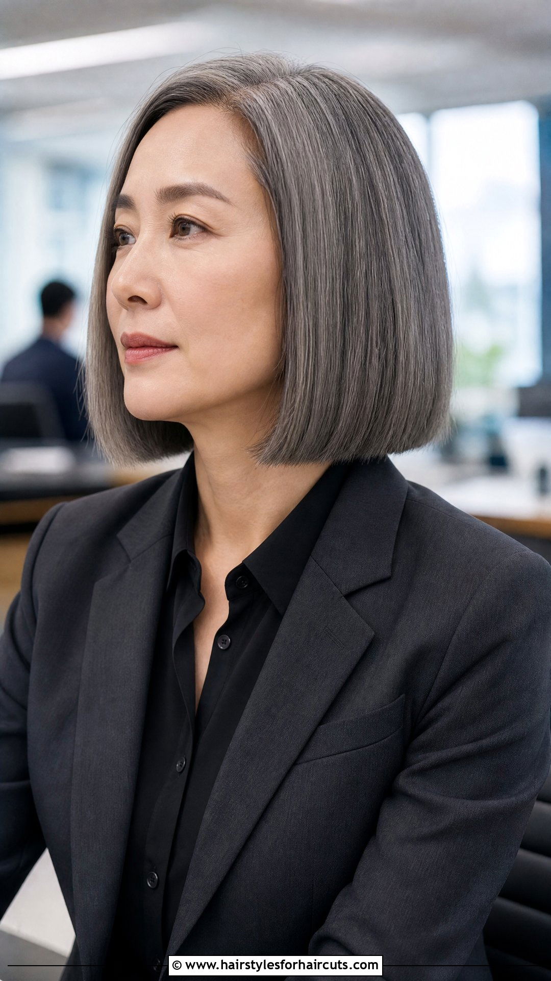Grey Blunt Bob - 25 grey hair womens hairstyles - 25 grey hair womens hairstyles