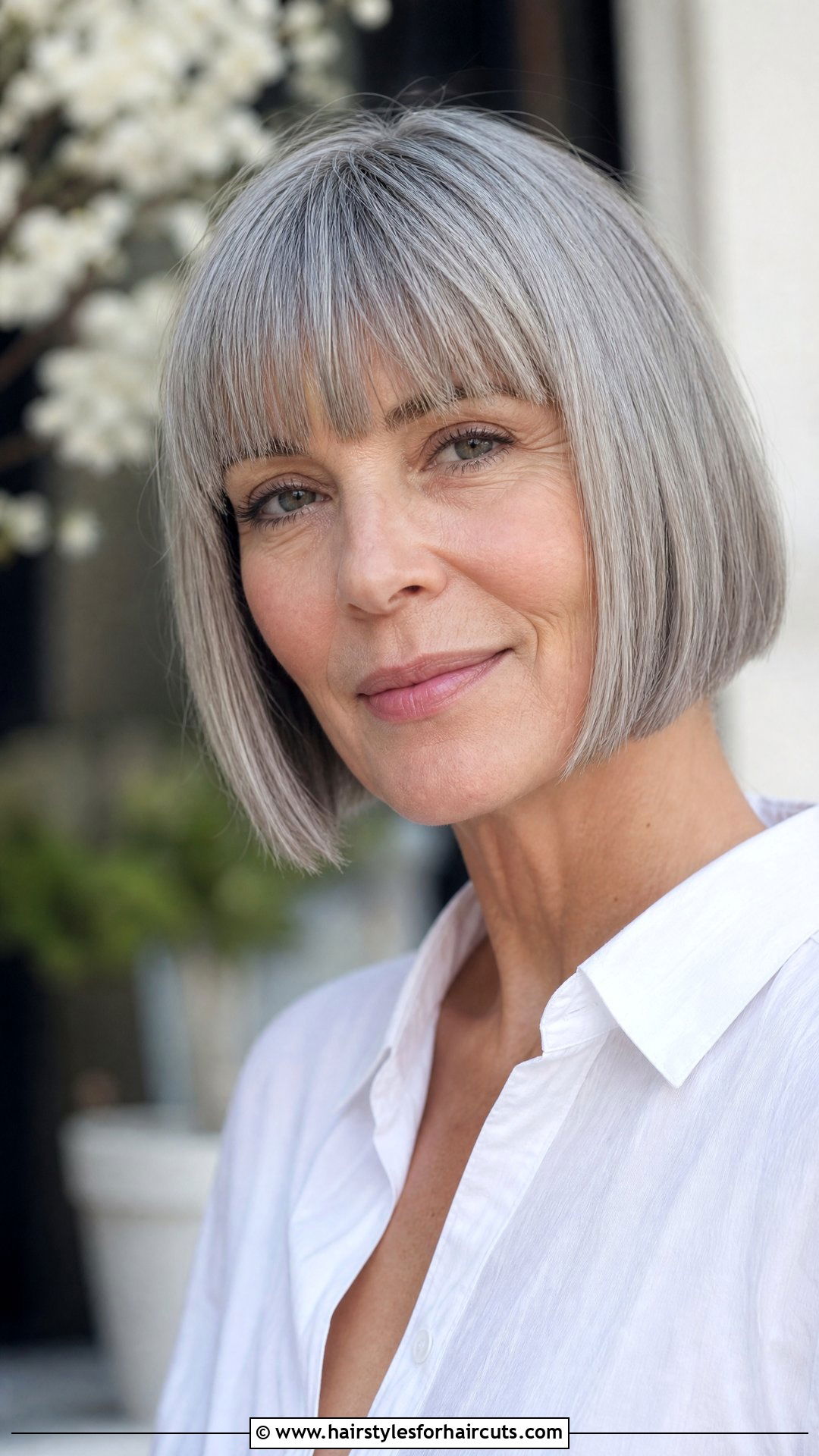 Grey Bob With Bangs - 25 women grey hairstyles - 25 women grey hairstyles
