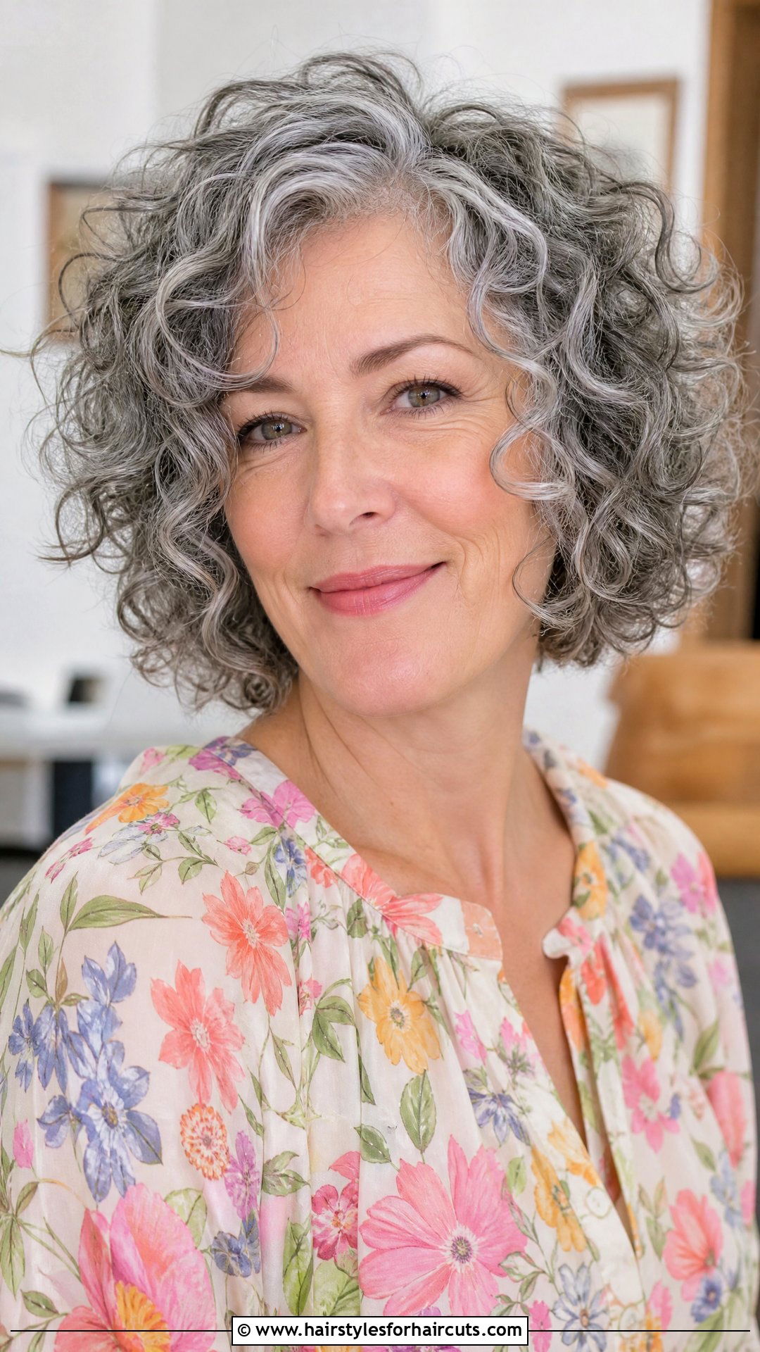 Grey Curly Bob - 25 grey hair womens hairstyles - 25 grey hair womens hairstyles