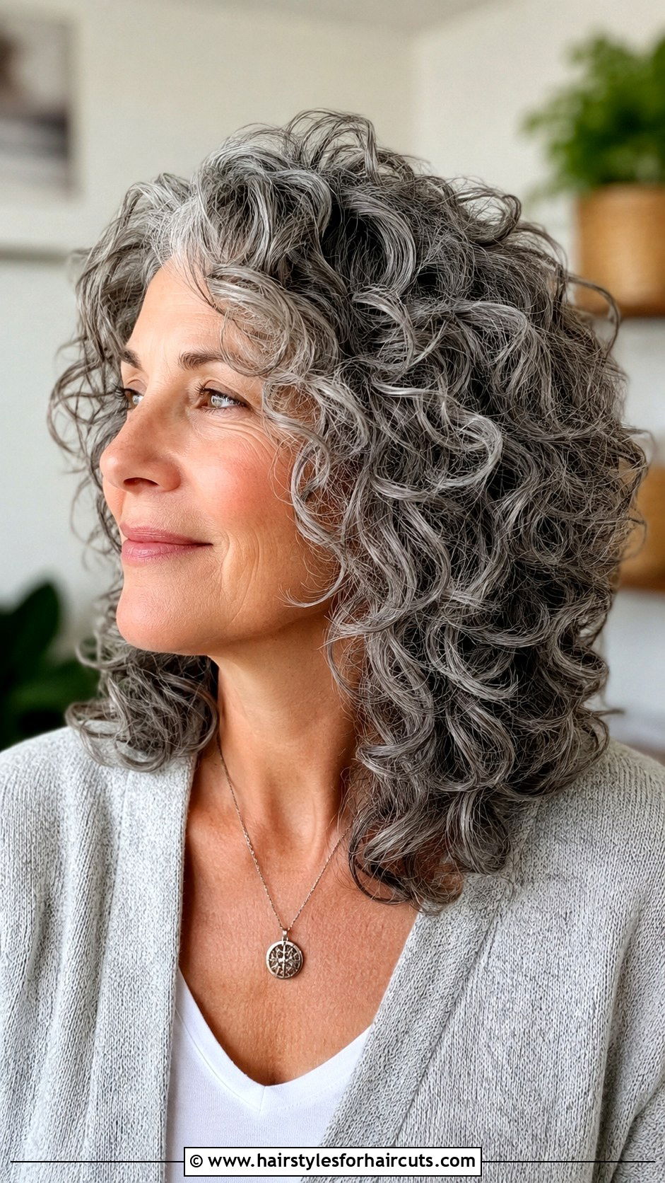 Grey Curly Layered Haircut - 25 grey curly hairstyles - 25 grey curly hairstyles