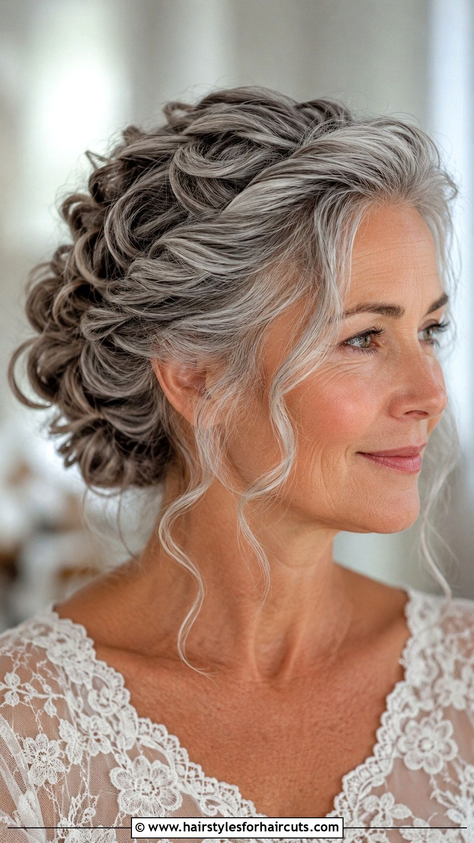 Grey Curly Pineapple Updo - 25 grey curly hairstyles - 25 grey curly hairstyles