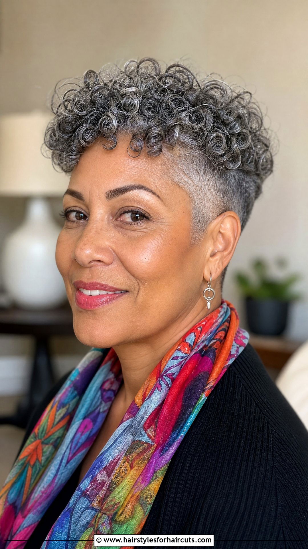 Grey Curly Pixie - 25 grey hair womens hairstyles - 25 grey hair womens hairstyles
