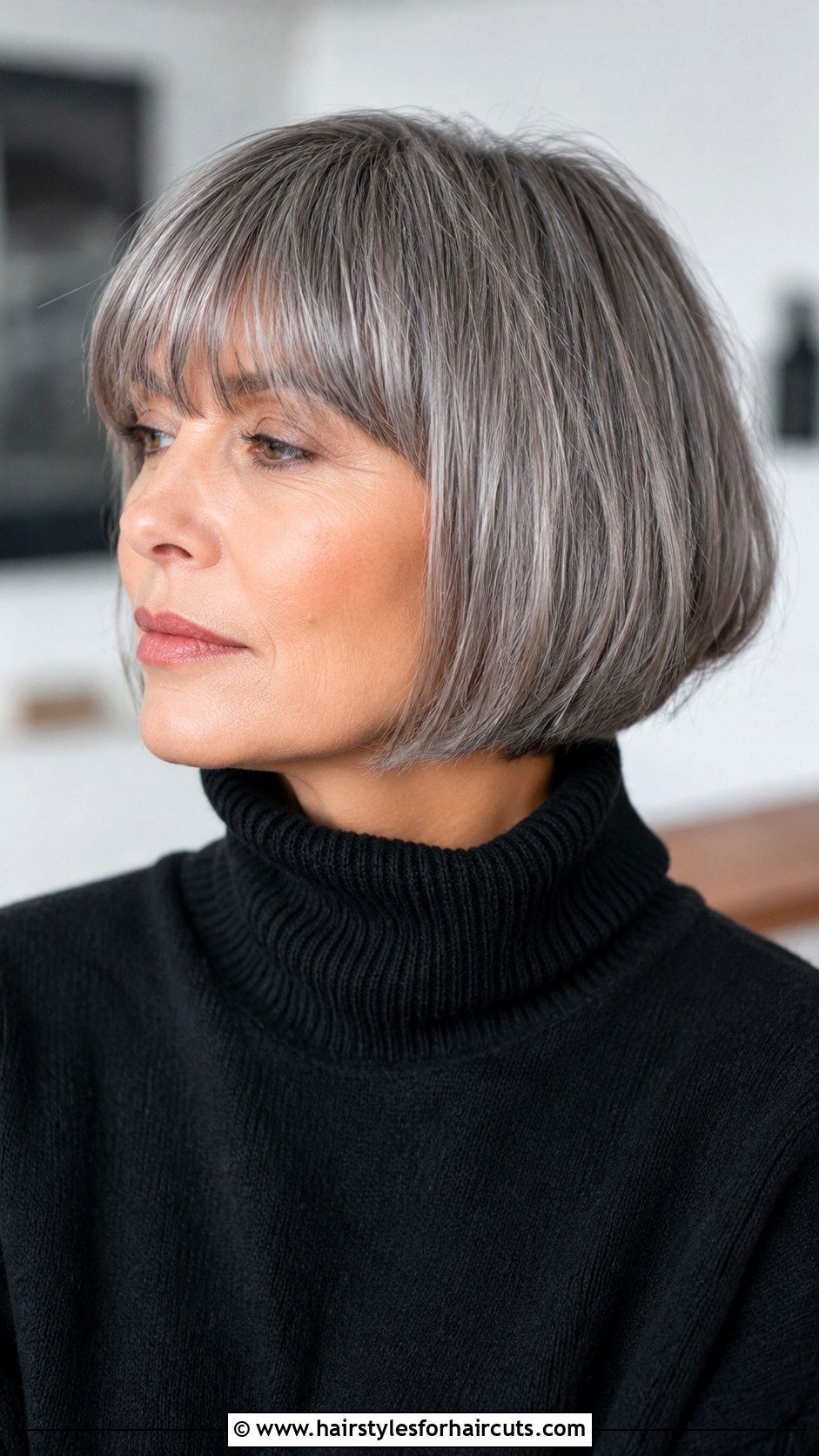 Grey French Bob - 25 going grey hairstyles - 25 going grey hairstyles