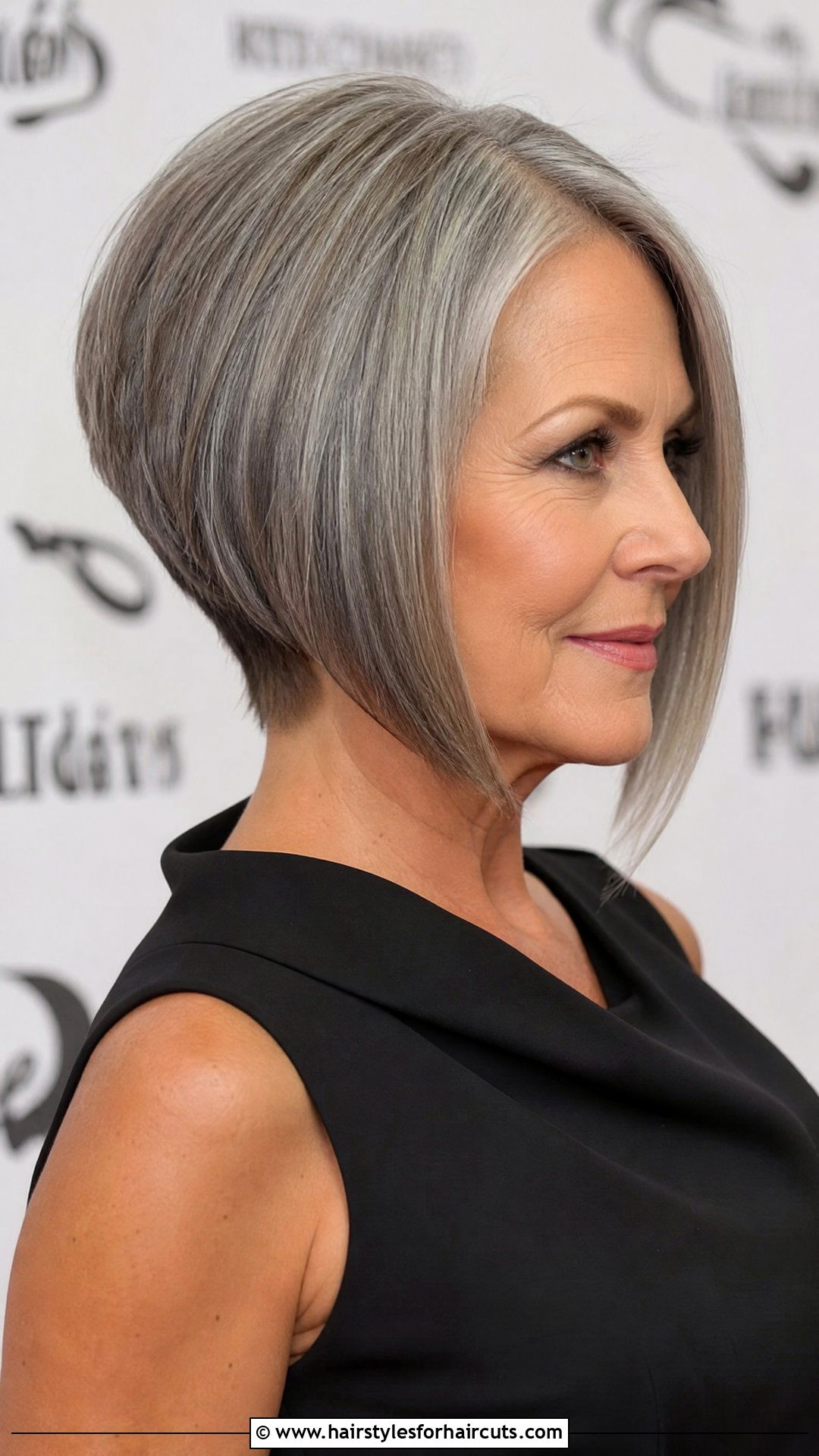 Grey Inverted Bob - 25 grey hair womens hairstyles - 25 grey hair womens hairstyles