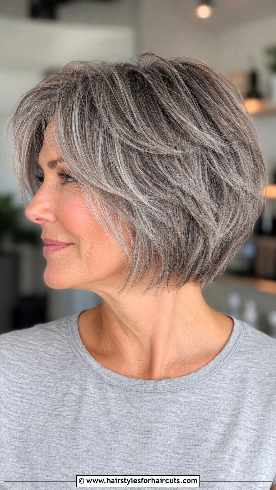 Grey Layered Bob - 25 medium length grey hairstyles - 25 medium length grey hairstyles