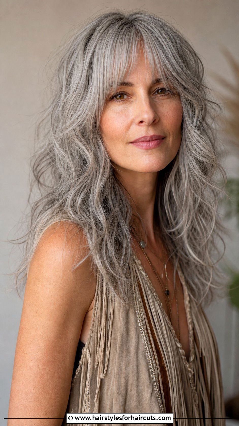 Grey Wavy Shag Haircut - 25 medium length hairstyles for grey hair - 25 medium length hairstyles for grey hair