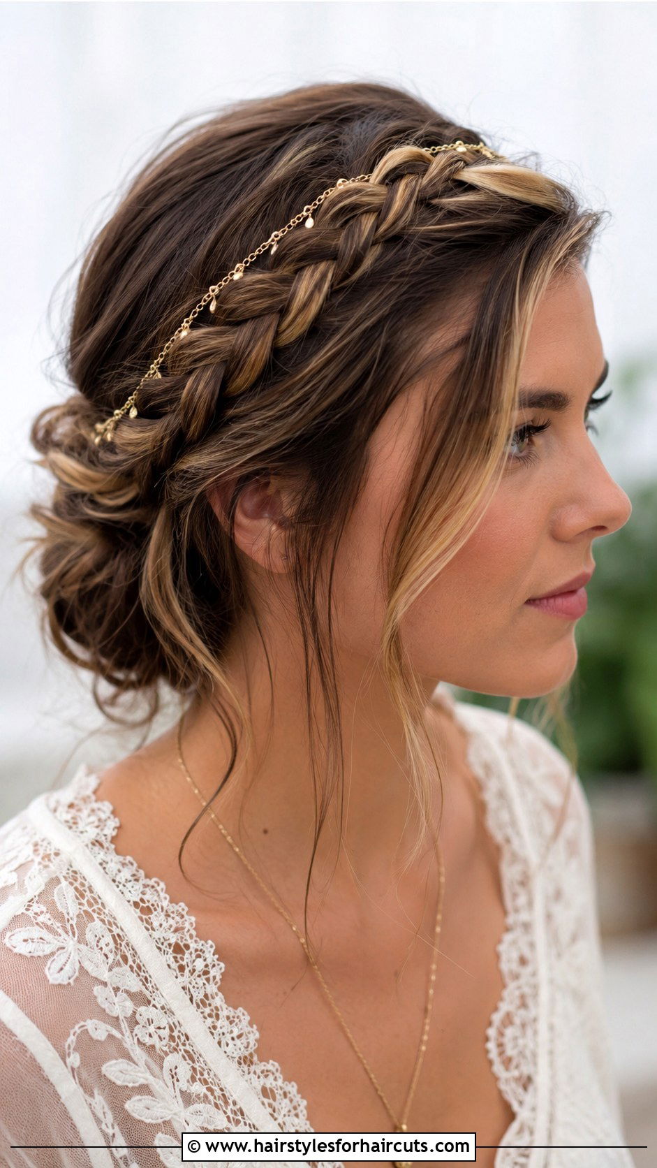 Hair Chain On Braided Crown - 25 haircuts accessories - 25 haircuts accessories