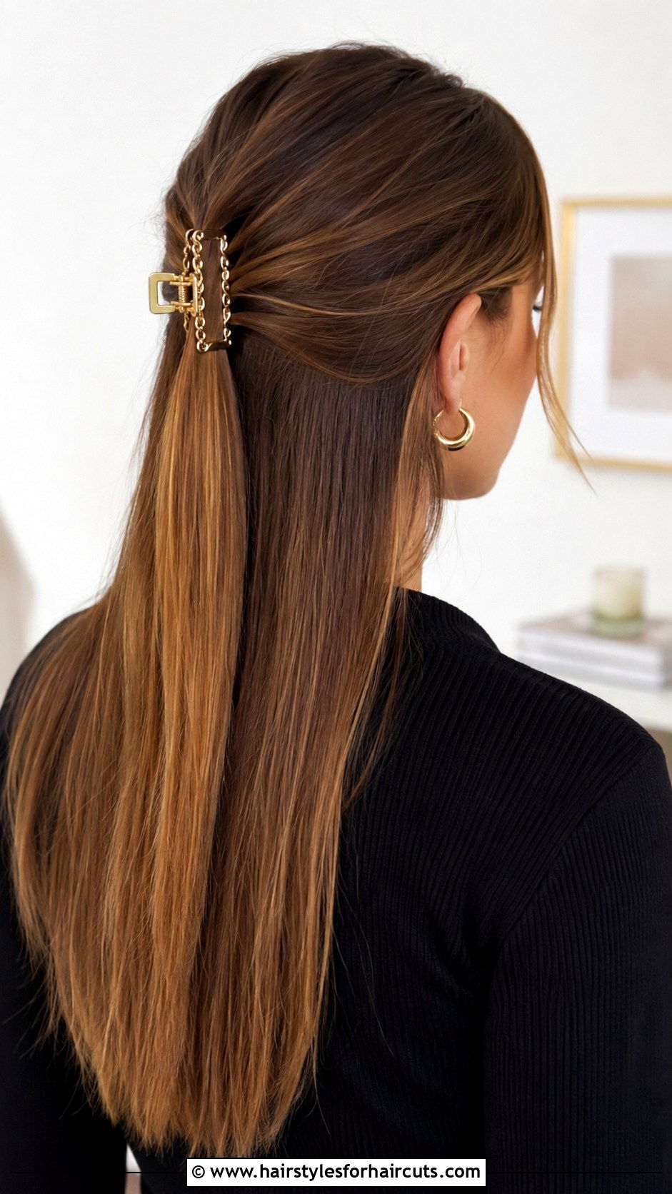 Half Up Accessorized Clips - 25 hair half up hairstyles - 25 hair half up hairstyles