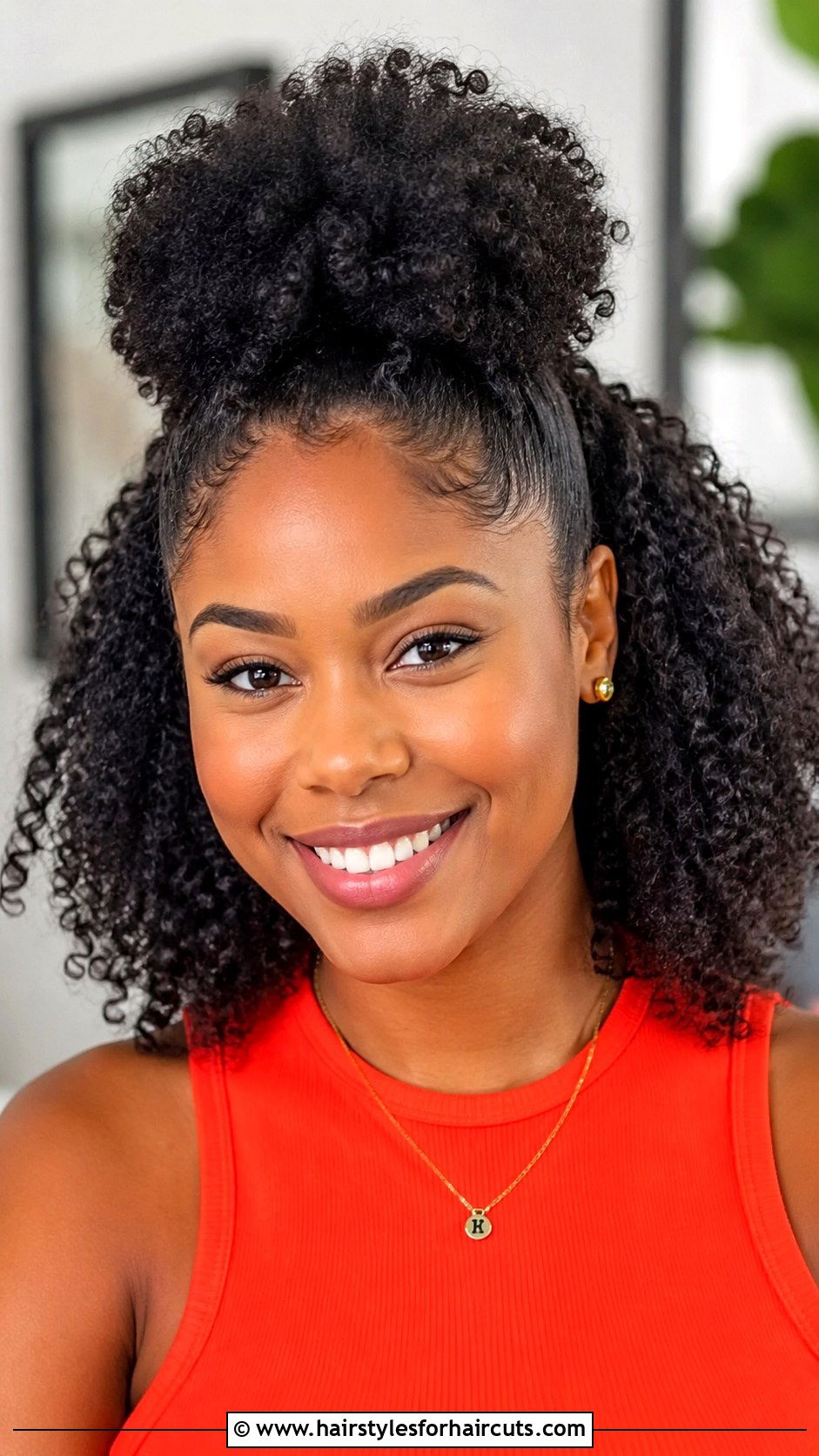 Half Up Afro Puff - 25 cute half up half down hairstyles - 25 cute half up half down hairstyles