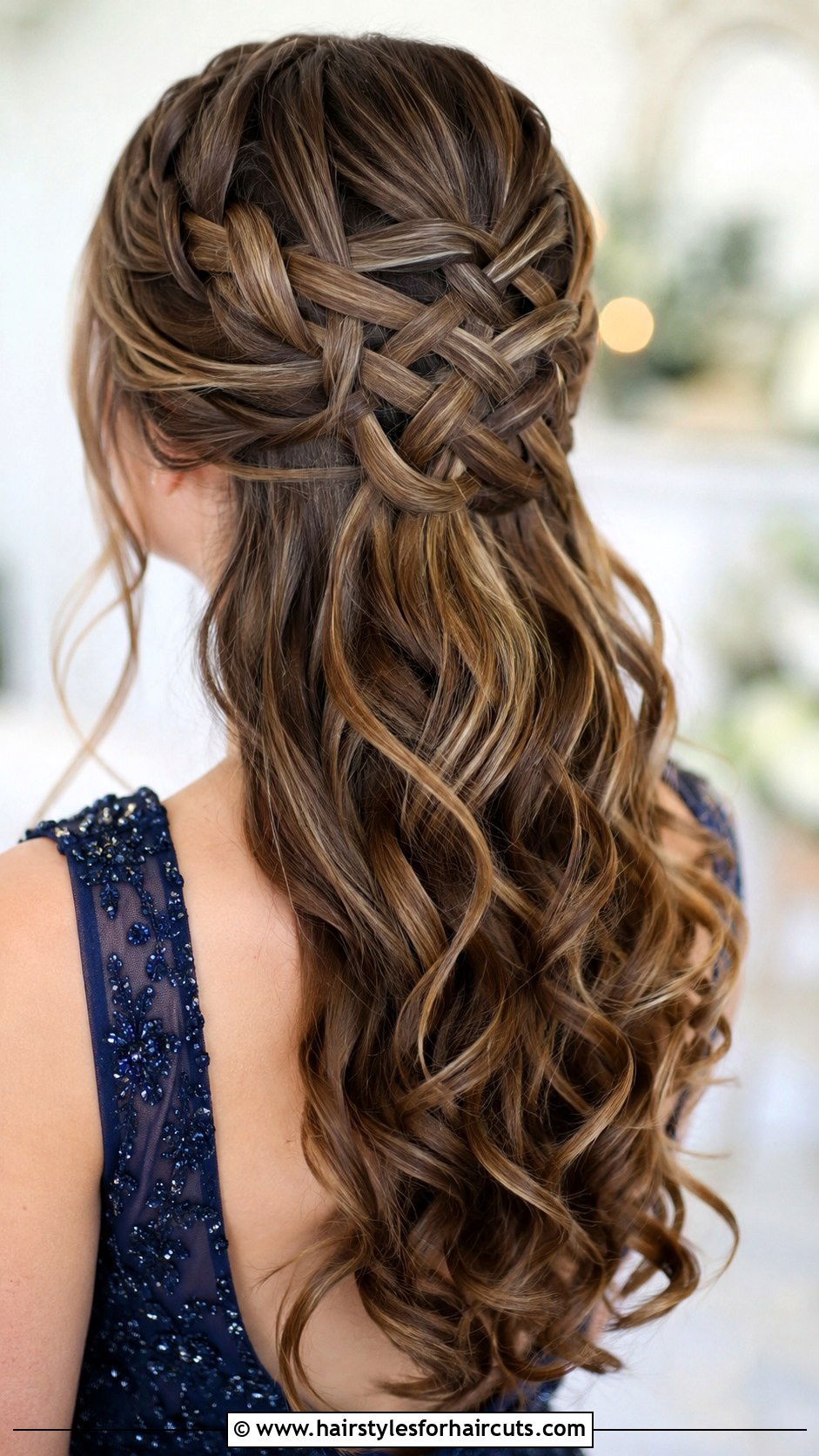 Half Up Basket Weave Braid - 25 half braid hairstyles for curly hair - 25 half braid hairstyles for curly hair