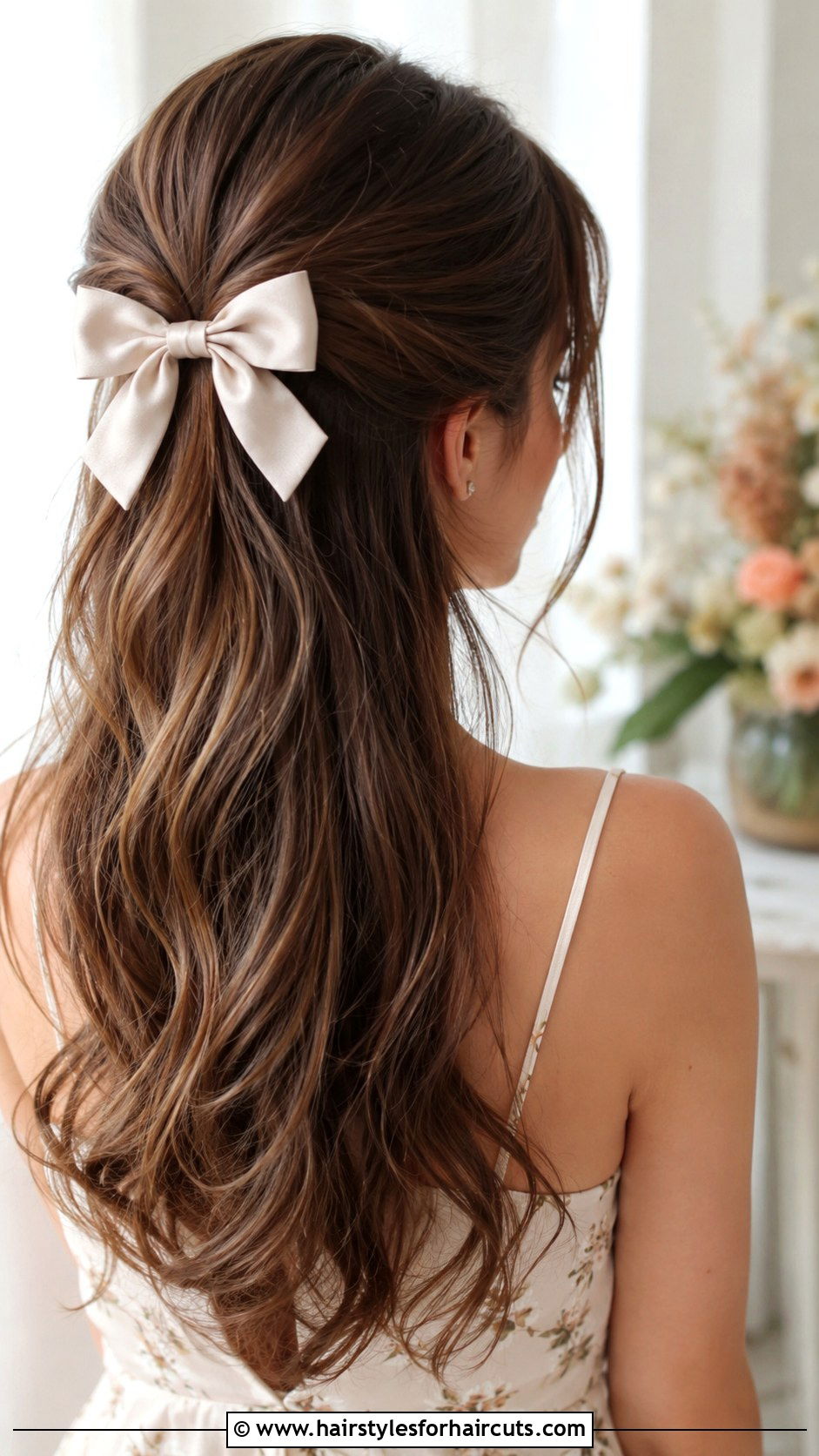Half Up Bow Hairstyle For Long Hair - 25 thanksgiving hairstyles for long hair - 25 thanksgiving hairstyles for long hair