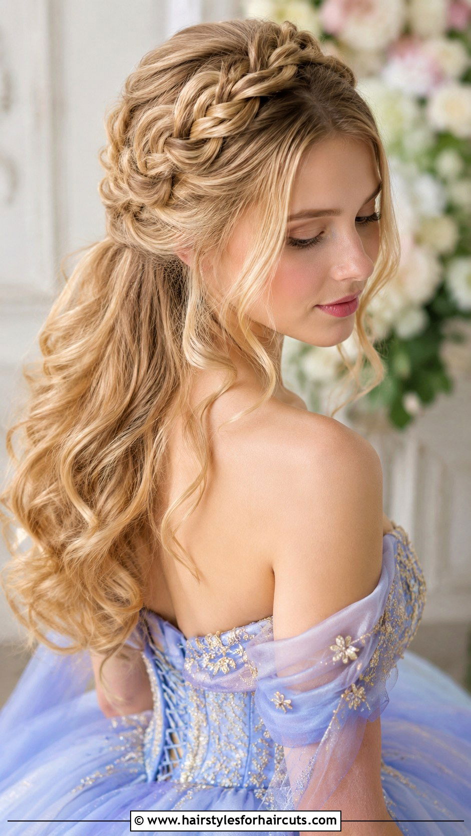 Half Up Braided Crown Bridesmaid Medium Hair - 25 bridesmaid hairstyles for medium hair half up - 25 bridesmaid hairstyles for medium hair half up