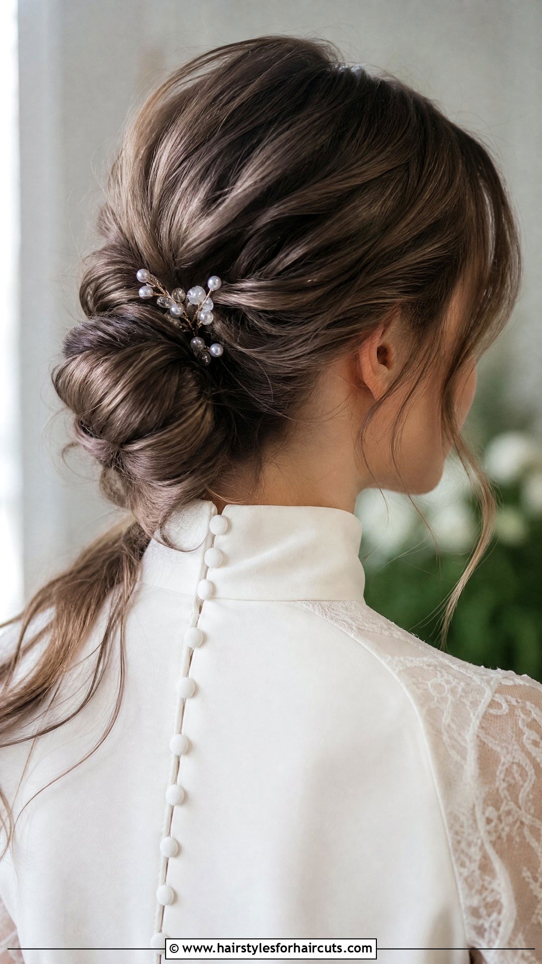 Half Up Bridal Hairstyle With Low Bun - 25 bridal hairstyles half up - 25 bridal hairstyles half up