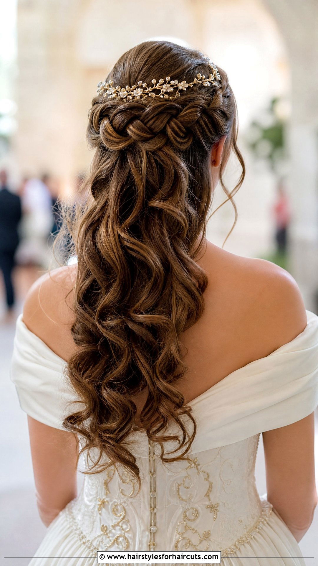 Half Up Bridal Hairstyle With Renaissance Braid - 25 bridal hairstyles half up - 25 bridal hairstyles half up