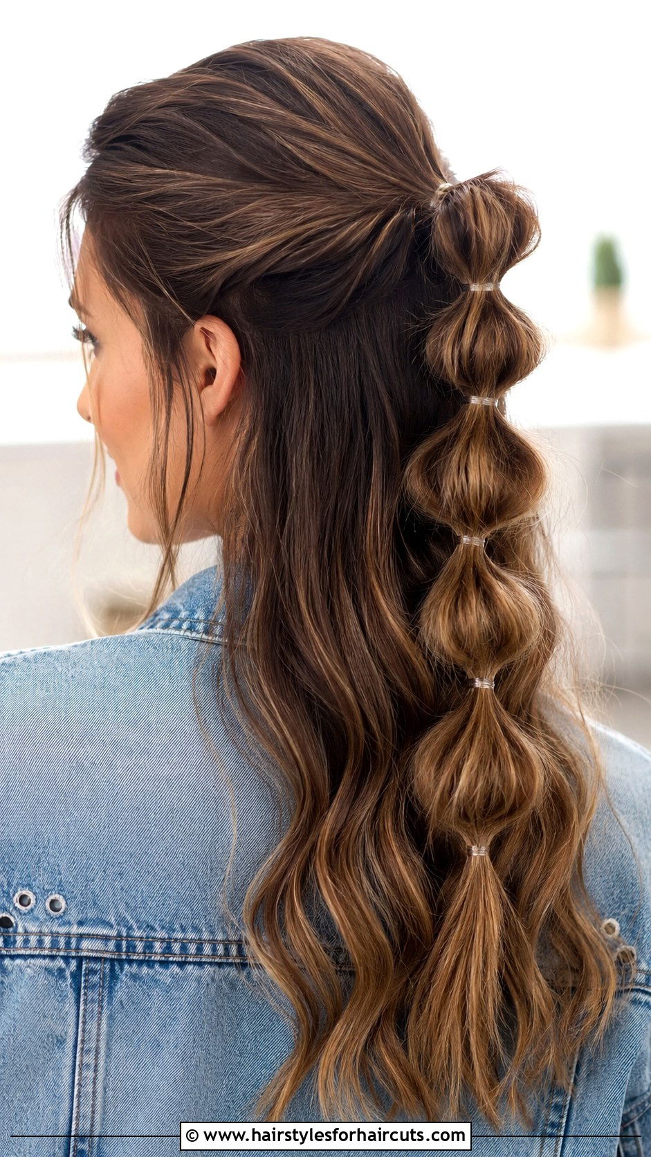 Half Up Bubble Braid - 25 hair half up hairstyles - 25 hair half up hairstyles