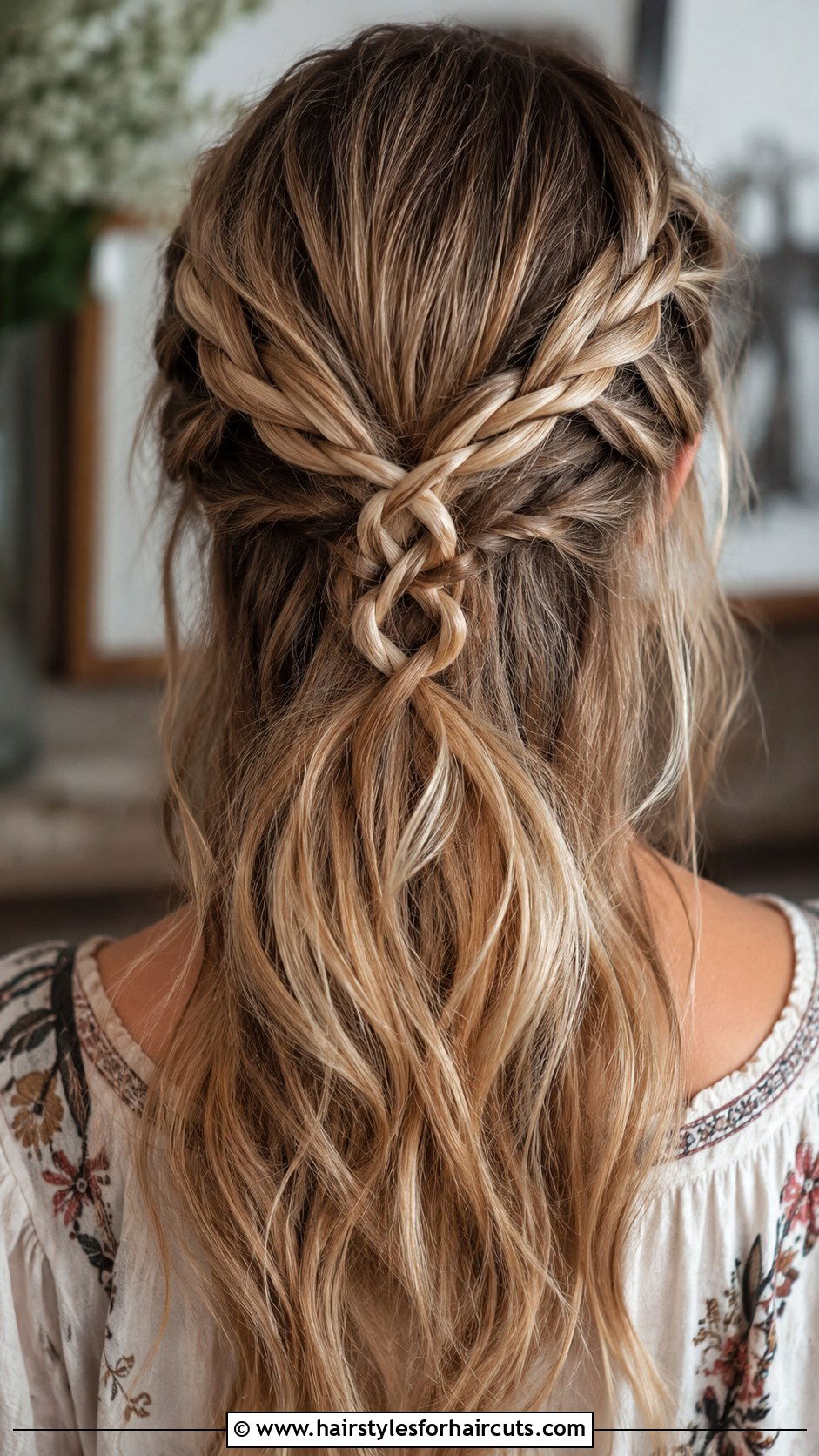 Half Up Celtic Knot - 25 cute half up half down hairstyles - 25 cute half up half down hairstyles