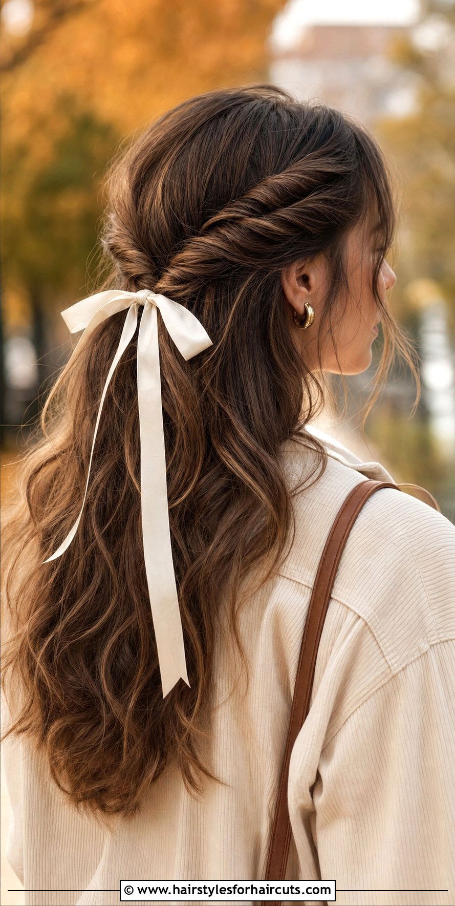 Half Up Coquette Twist With Ribbon - 25 coquette hairstyles - 25 coquette hairstyles