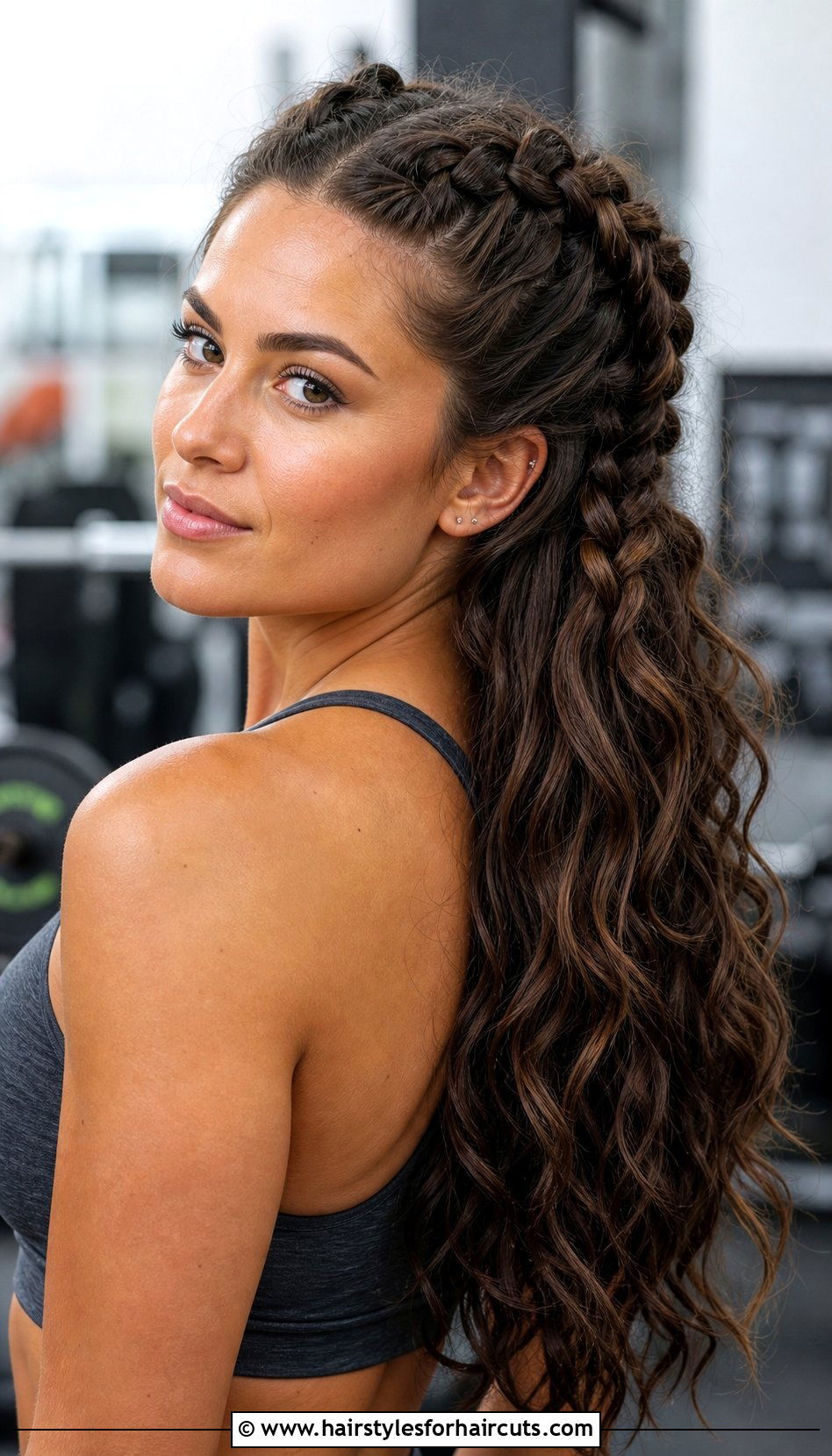 Half Up Curly Double Dutch Braids - 25 half up curly hairstyles for long hair - 25 half up curly hairstyles for long hair