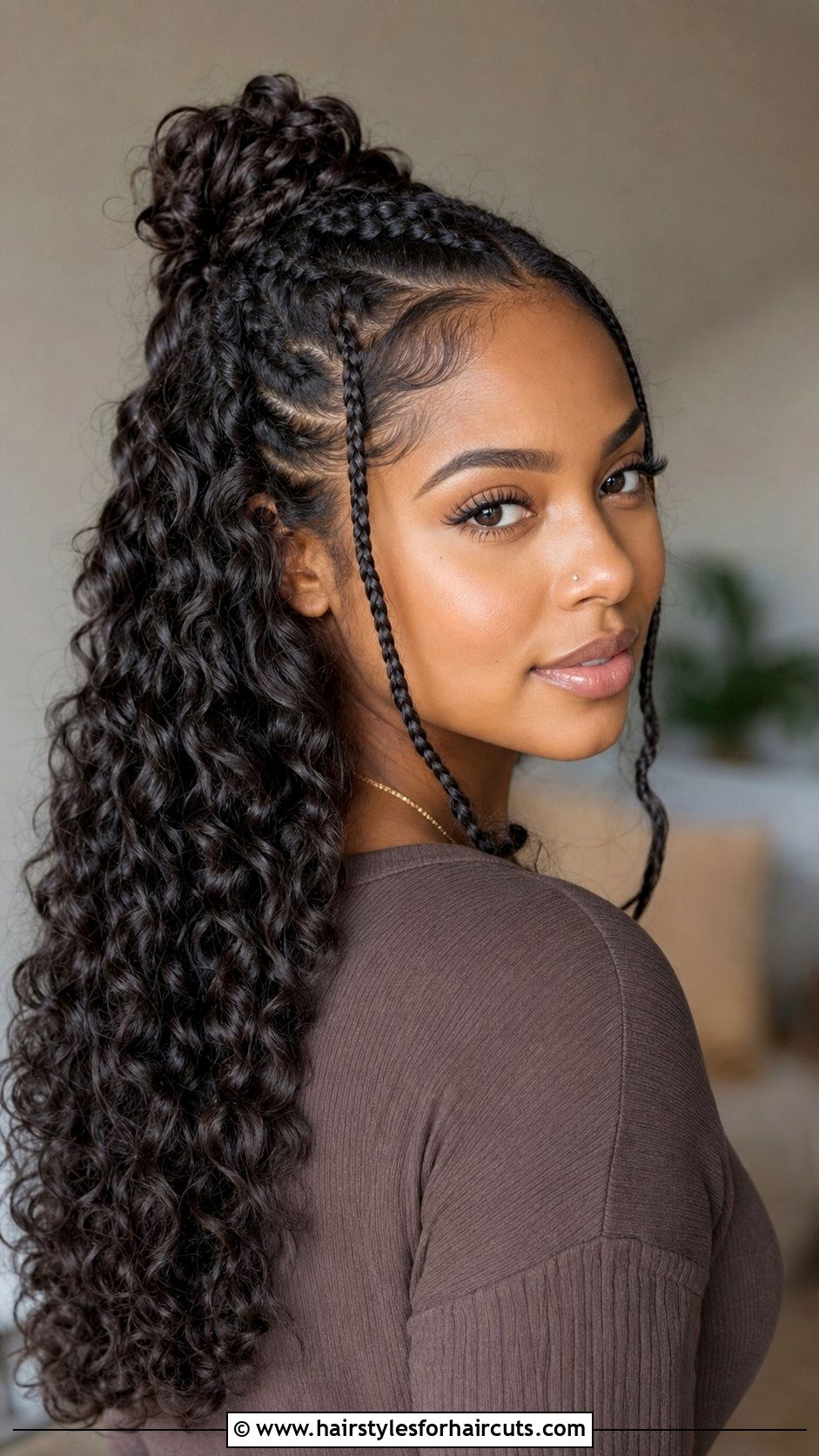 Half Up Curly Lace Braid - 25 half up curly hairstyles for long hair - 25 half up curly hairstyles for long hair