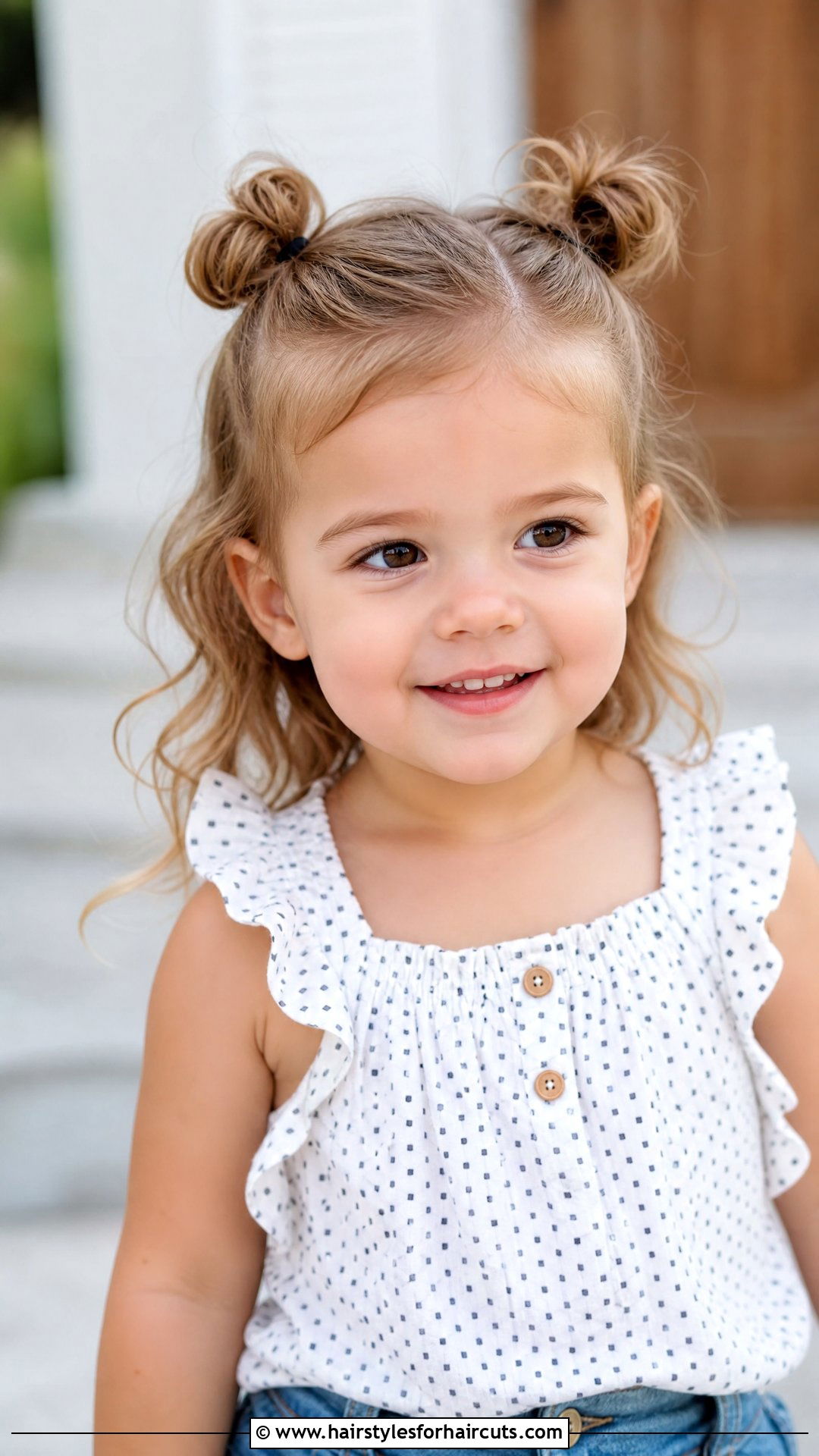Half Up Double Buns - 25 fine hair toddler girl haircuts - 25 fine hair toddler girl haircuts