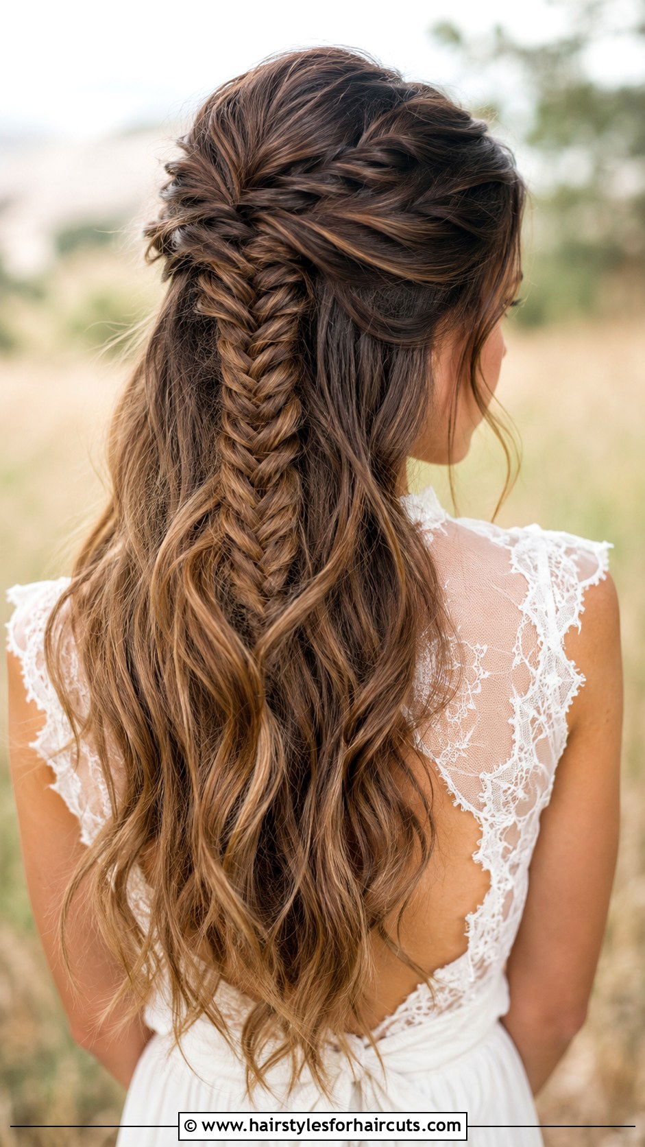 Half Up Fishtail Braid - 25 bridesmaid hairstyles for long hair half up - 25 bridesmaid hairstyles for long hair half up