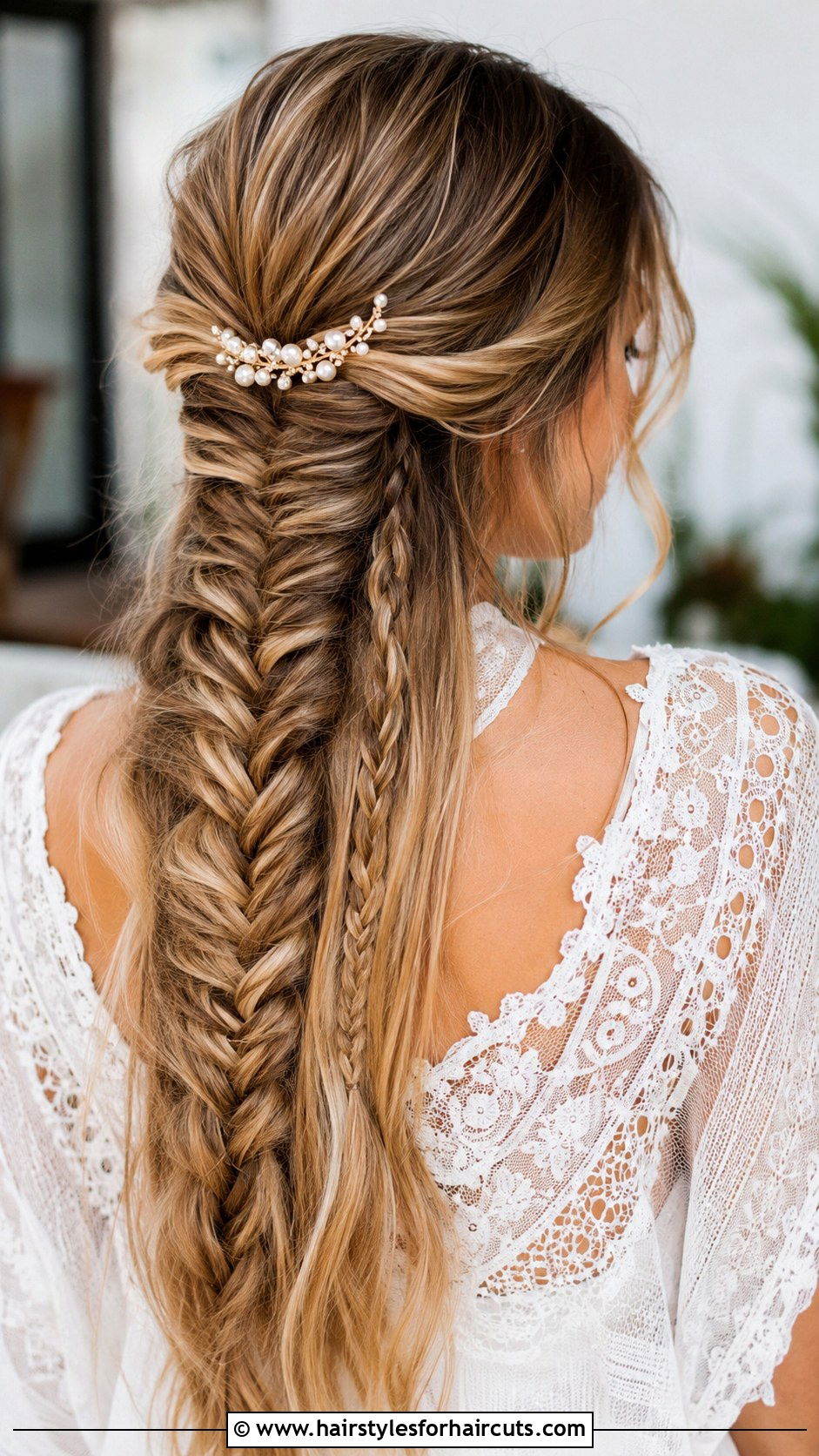 Half Up Fishtail With Accent Clip - 25 hair clip hairstyles - 25 hair clip hairstyles