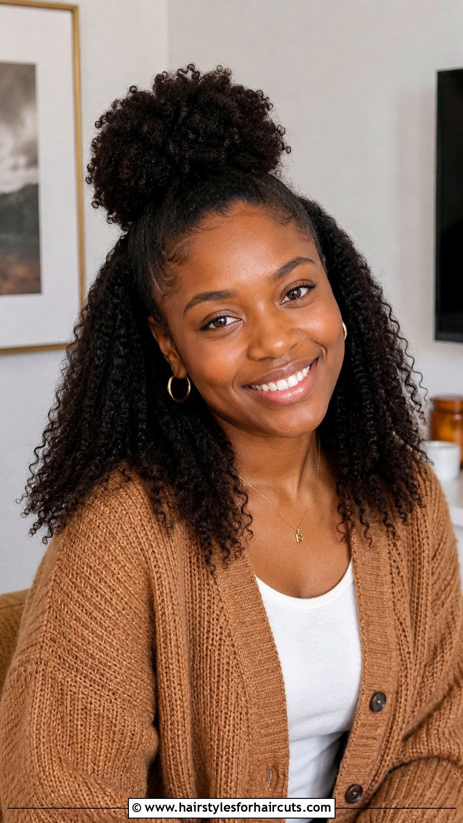 Half Up Half Down Afro Kinky Hairstyle - 25 afro kinky hairstyles - 25 afro kinky hairstyles
