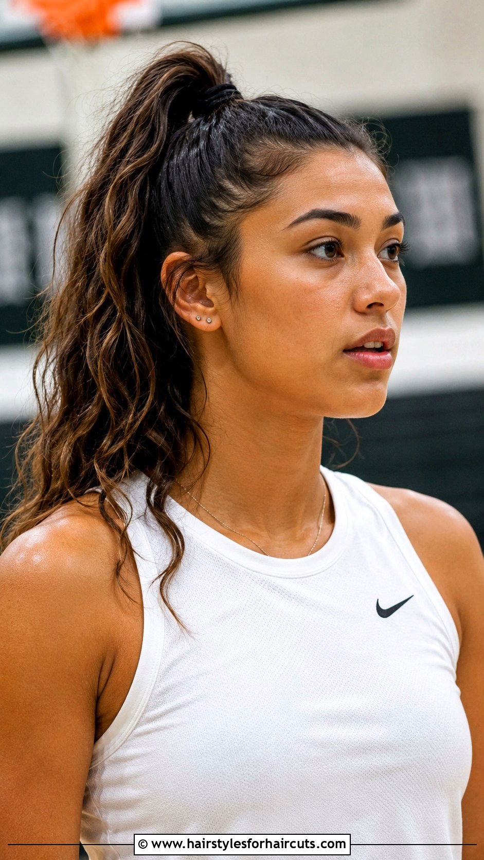 Half Up Half Down Basketball Hairstyle - 25 basketball hairstyles - 25 basketball hairstyles